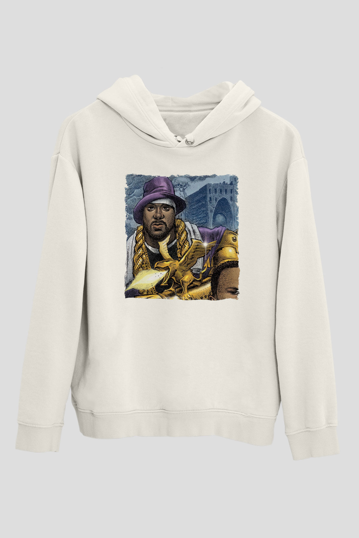 Ghostface Killah Beyaz Unisex Kapüşonlu Sweatshirt