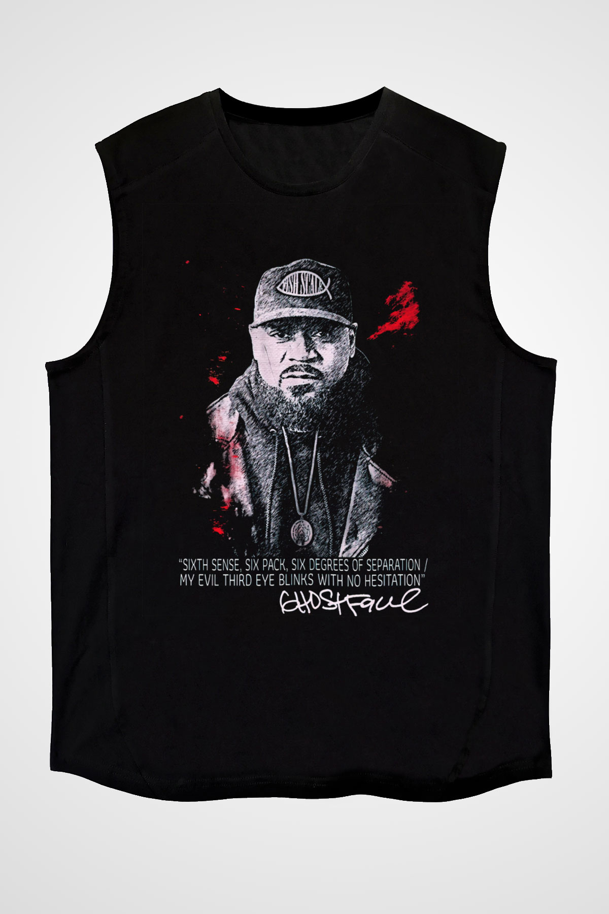 Ghostface Killah Siyah Unisex Kolsuz Tişört