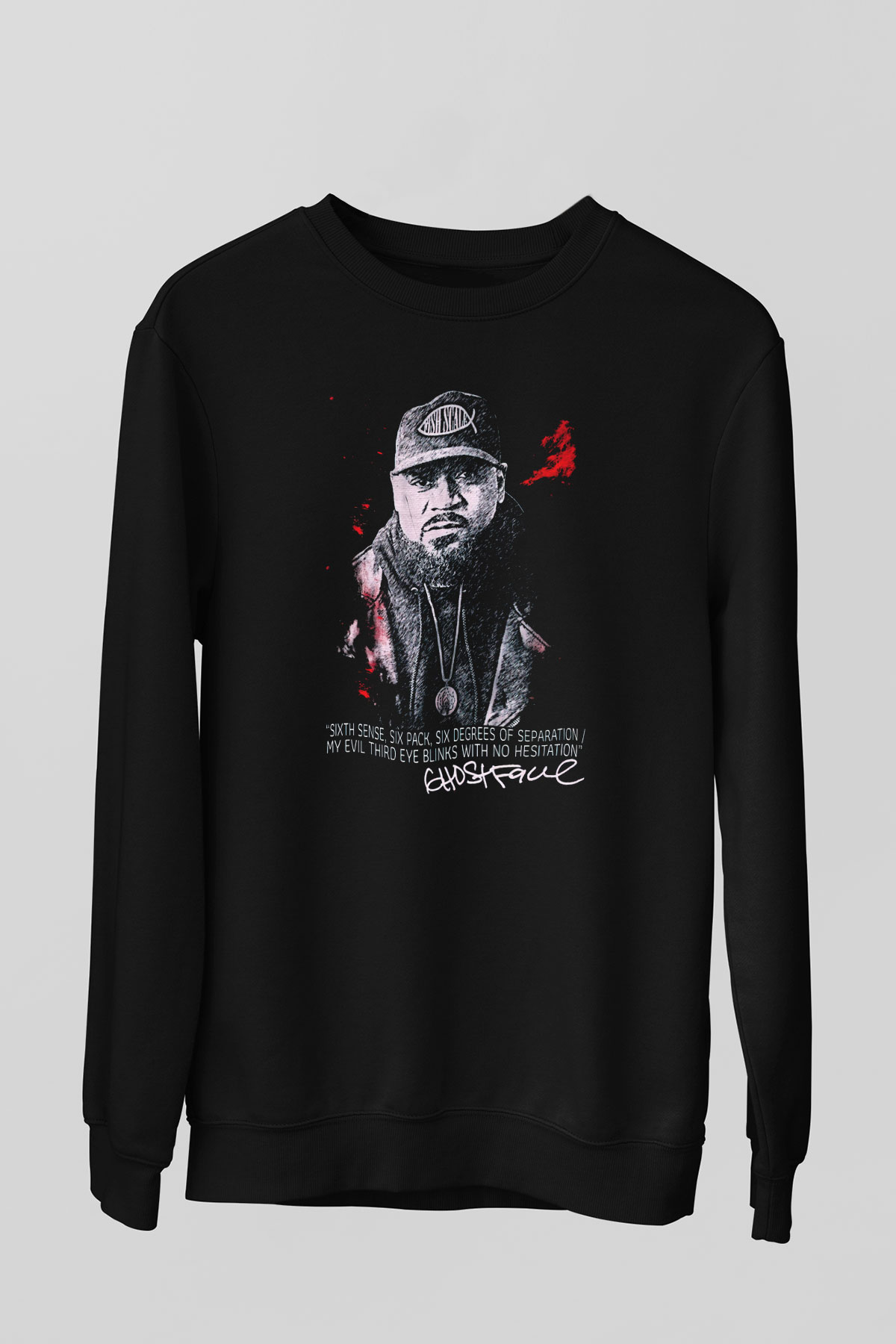 Ghostface Killah Siyah Unisex Sweatshirt