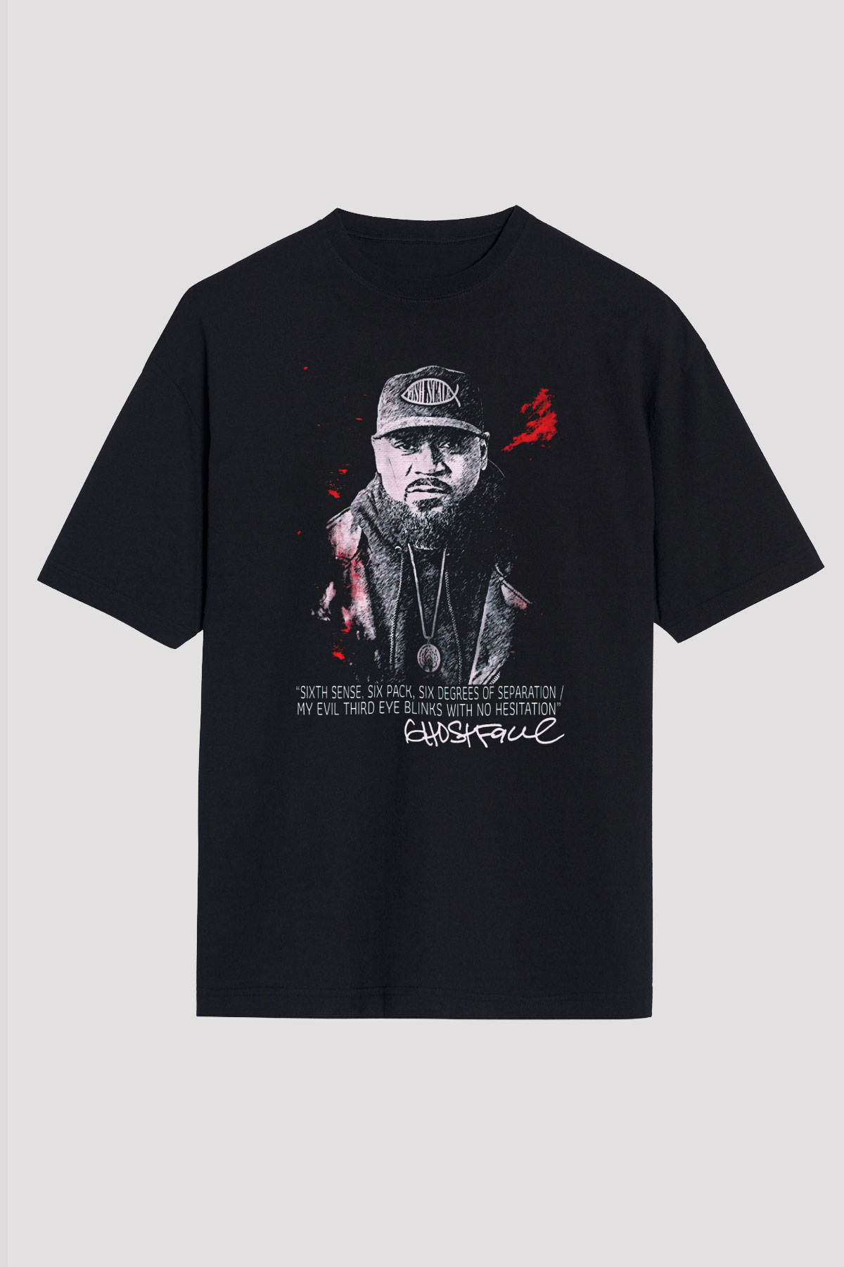 Ghostface Killah Siyah Unisex Tişört T-Shirt - TişörtFabrikası