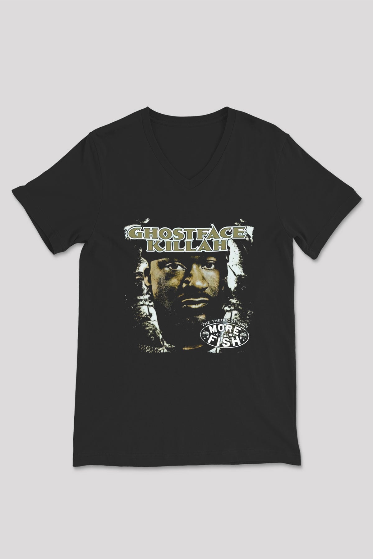 Ghostface Killah Siyah Unisex V Yaka Tişört