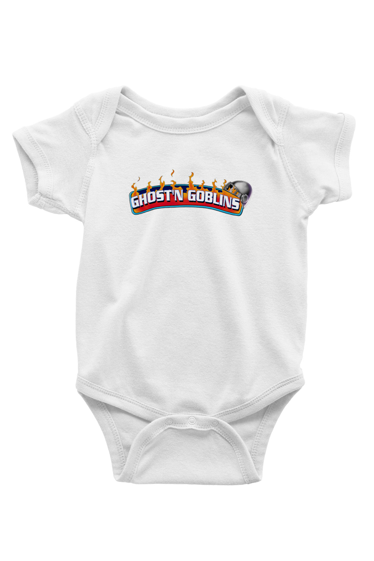 Ghosts 'n Goblins Baskılı Beyaz Unisex Bebek Body - Zıbın
