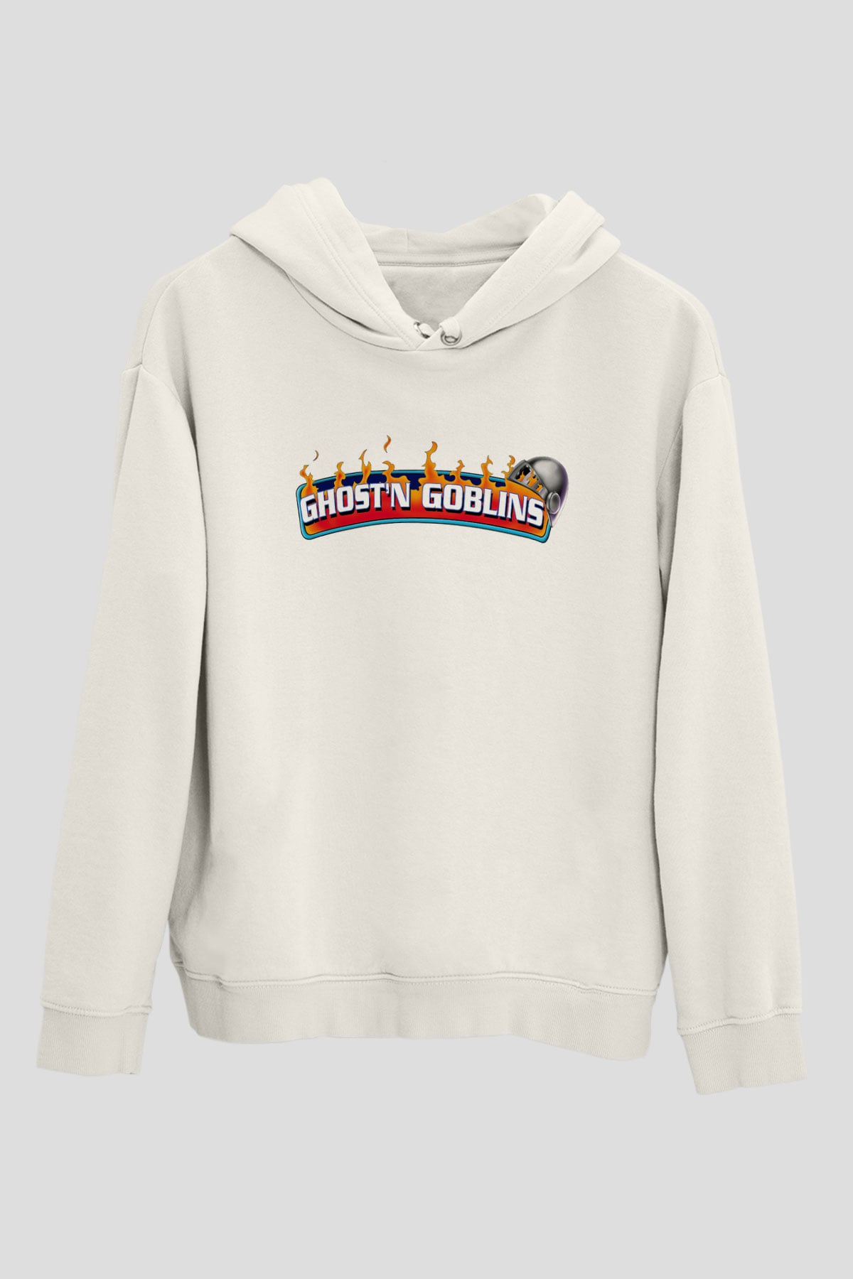 Ghosts 'n Goblins Beyaz Unisex Kapşonlu Sweatshirt