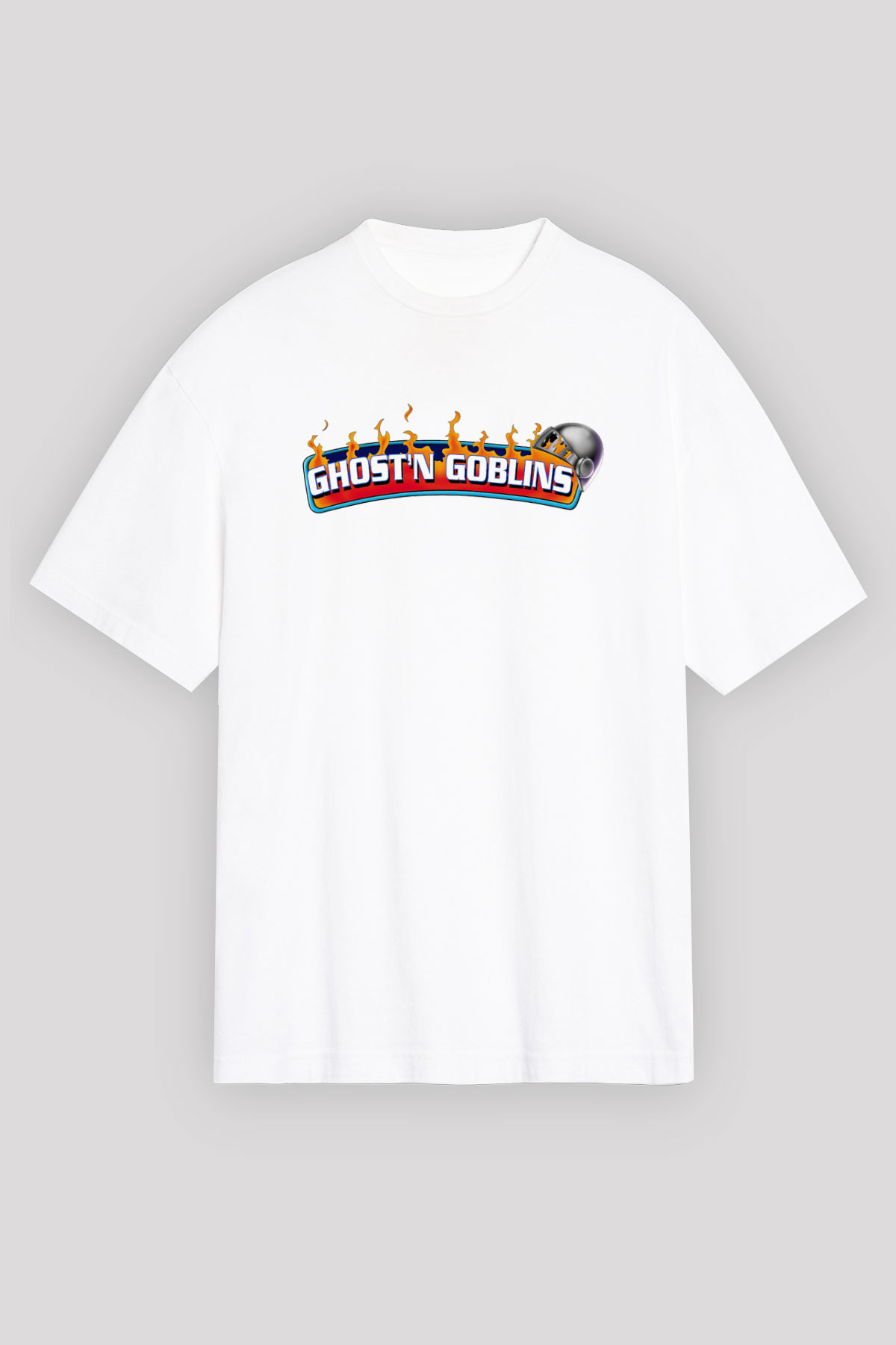 Ghosts 'n Goblins Beyaz Unisex Oversize Tişört T-Shirt