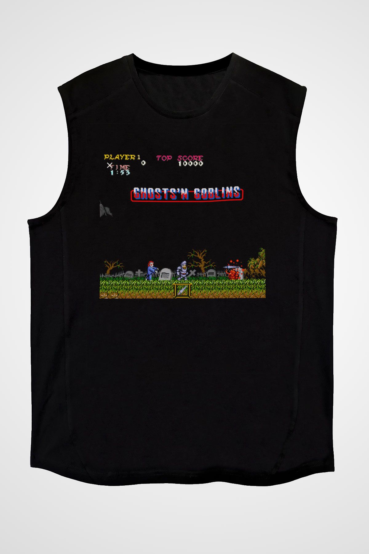 Ghosts 'n Goblins Siyah Unisex Kolsuz Tişört