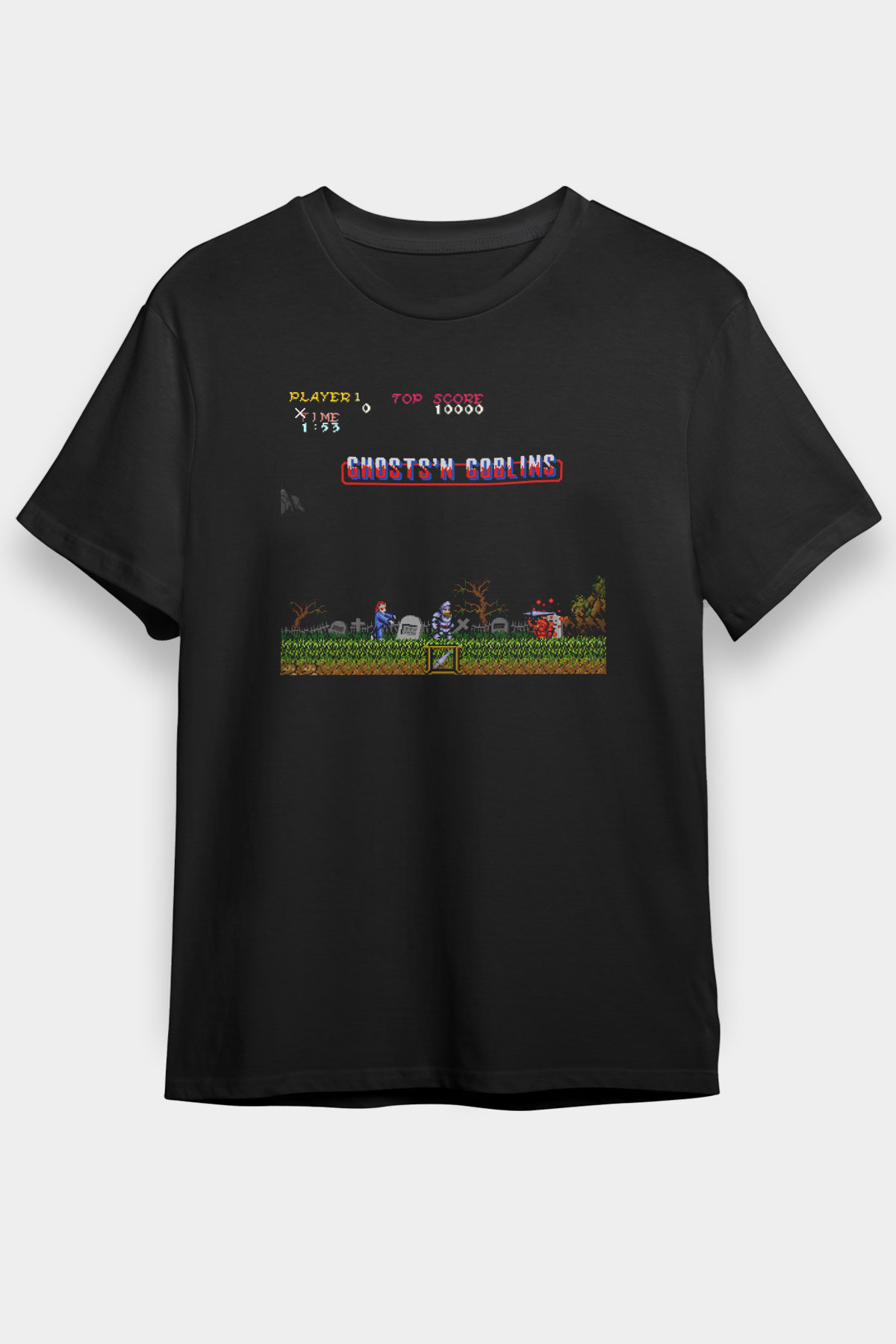 Ghosts 'n Goblins Siyah Unisex Tişört T-Shirt