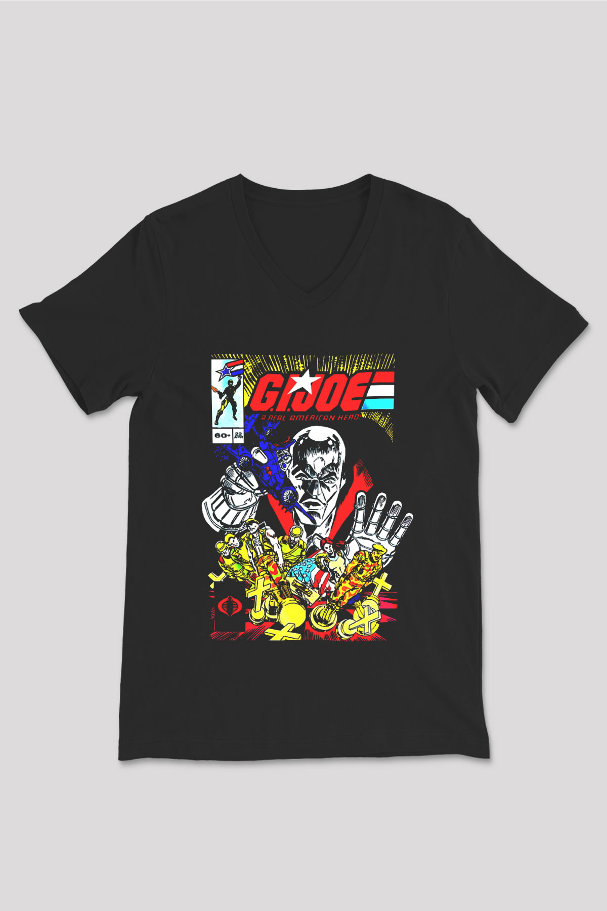 GI JOE Siyah Unisex  V Yaka Tişört