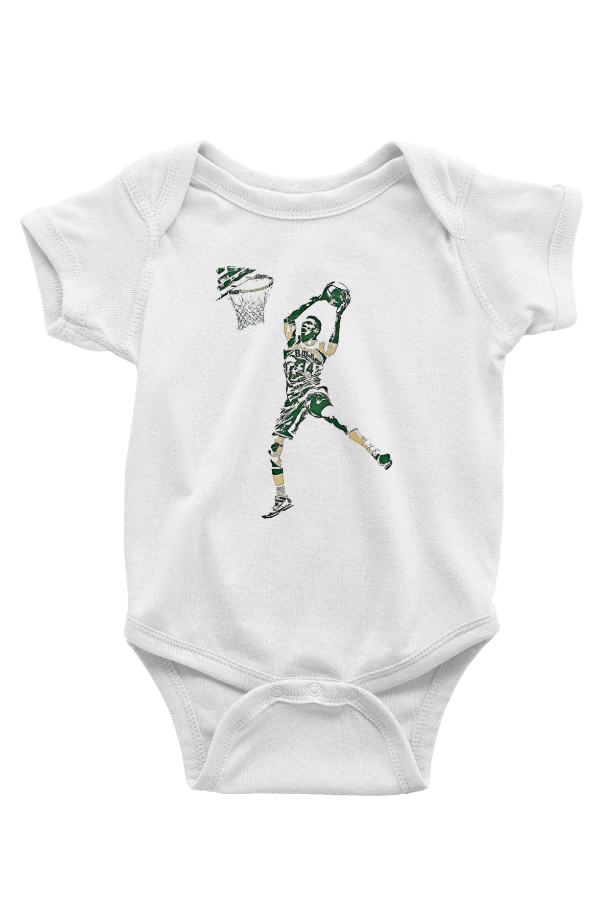 Giannis Antetokounpma Baskılı Beyaz Unisex Bebek Body - Zıbın