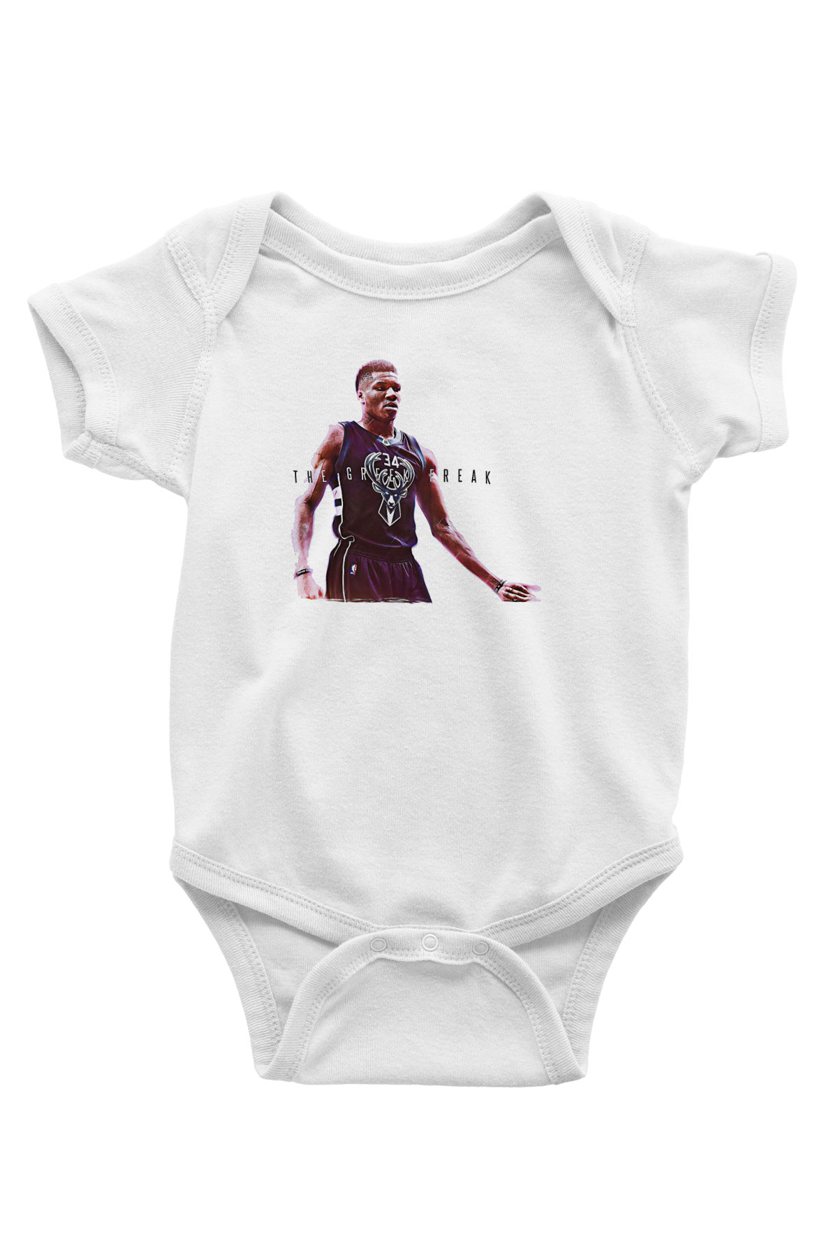 Giannis Antetokounpma Baskılı Beyaz Unisex Bebek Body - Zıbın