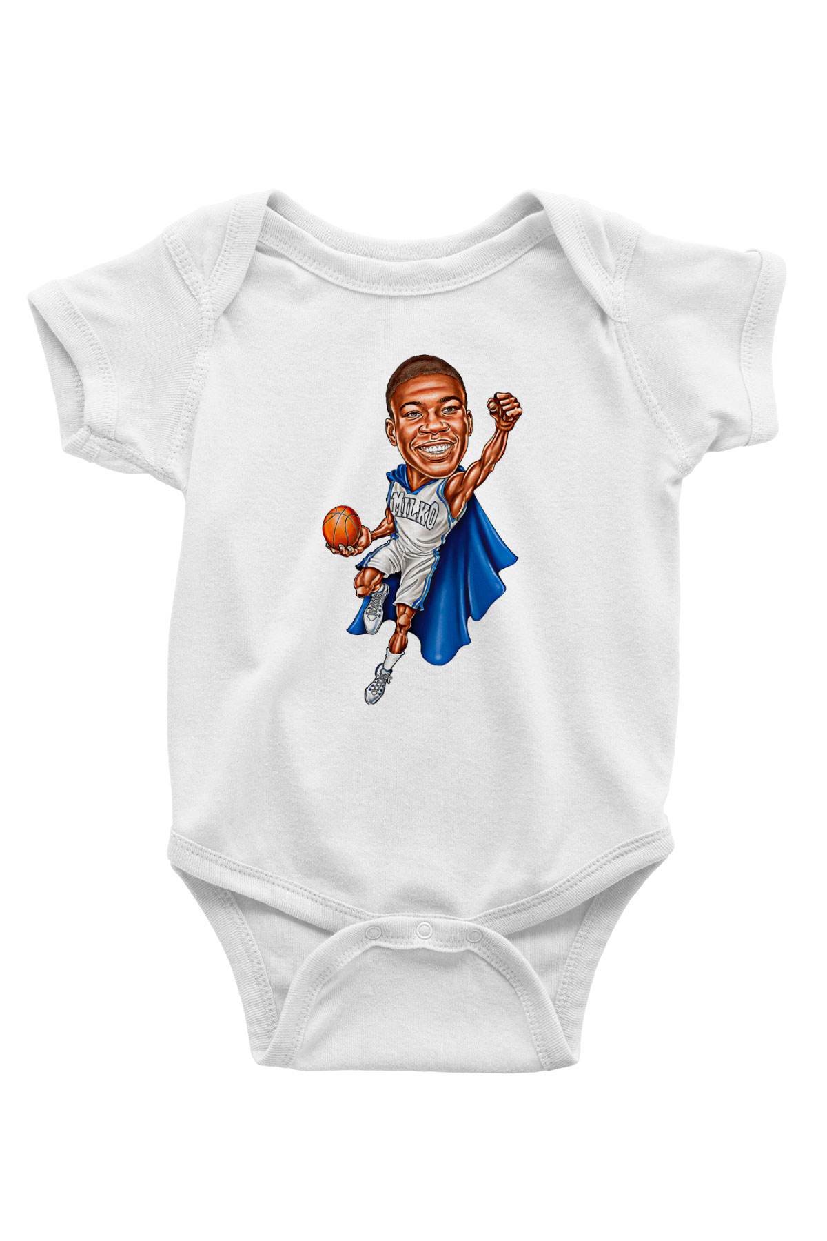 Giannis Antetokounpma Baskılı Beyaz Unisex Bebek Body - Zıbın