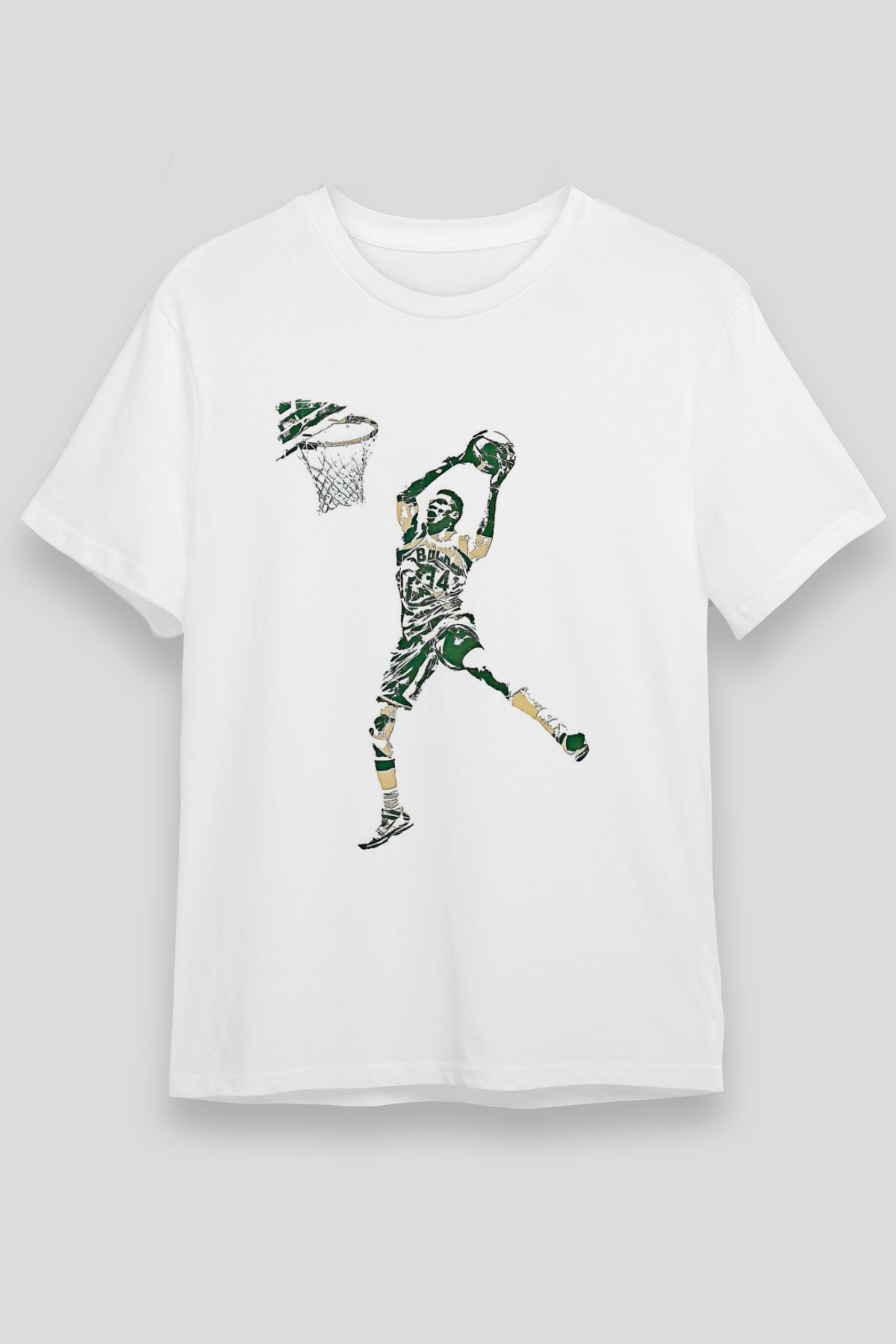 Giannis Antetokounpma Baskılı Unisex Beyaz Tişört - Tshirt