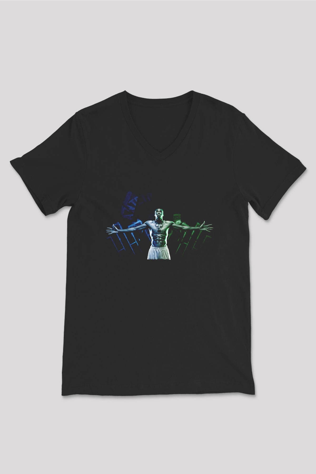 Giannis Antetokounpma Baskılı Unisex Siyah V Yaka Tişört - Tshirt