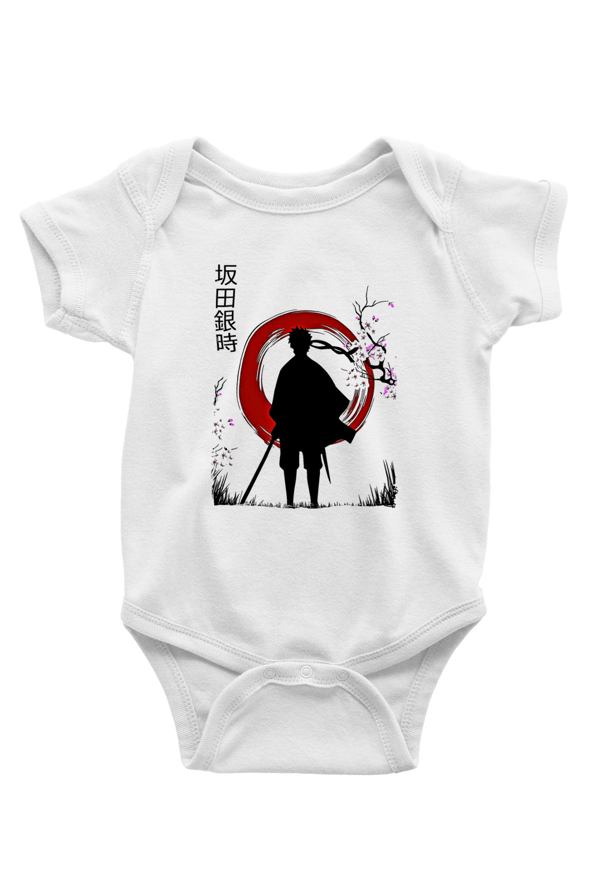 Gintama Baskılı Beyaz Unisex Bebek Body - Zıbın