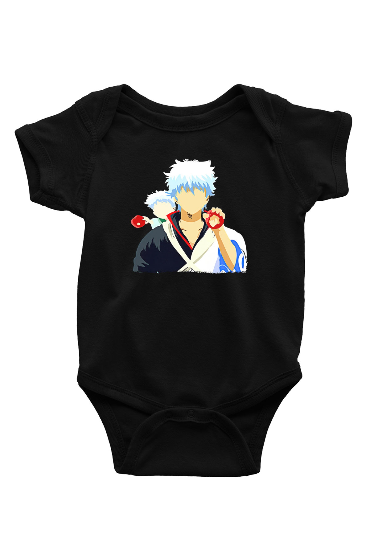 Gintama Baskılı Unisex Siyah Bebek Body - Zıbın