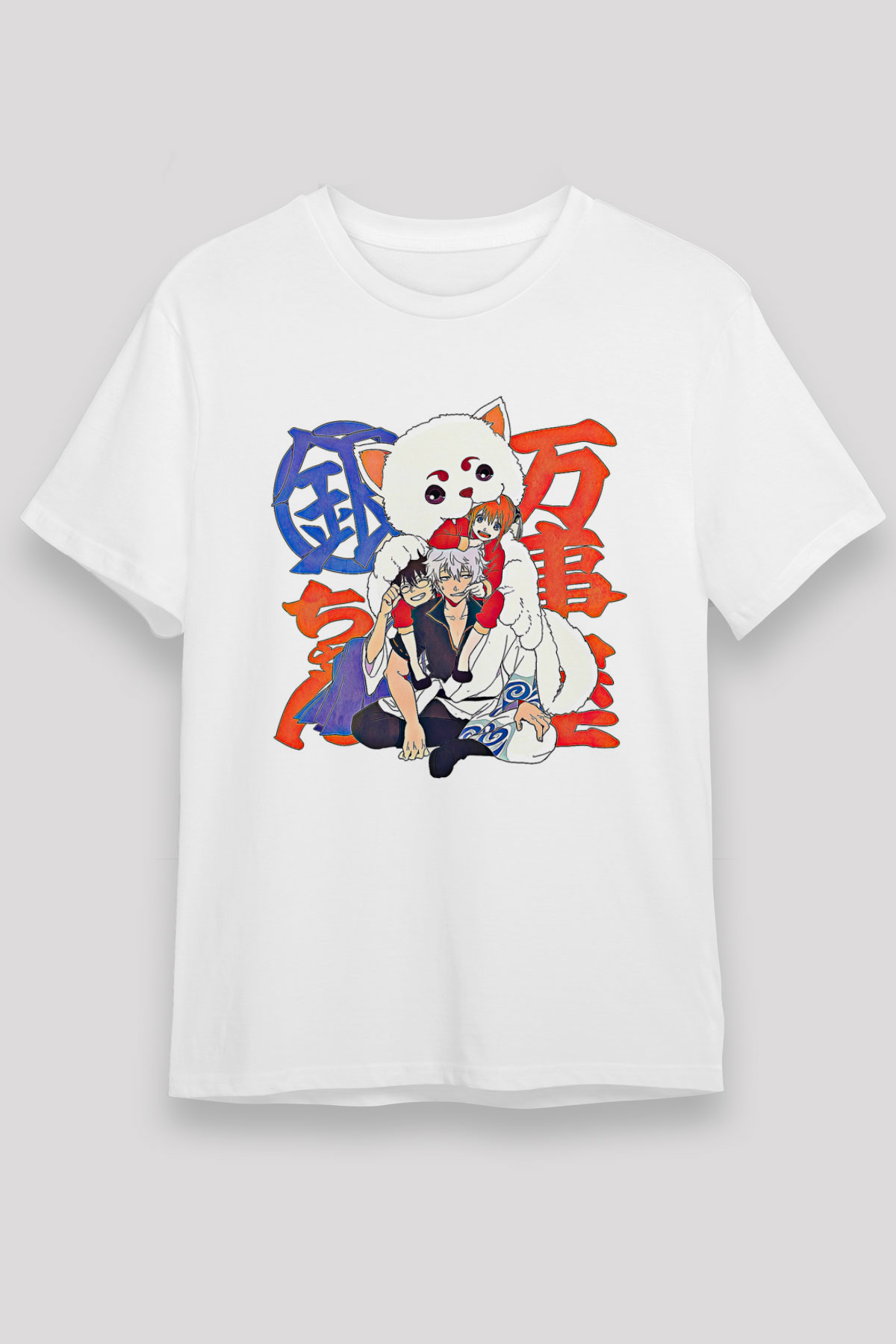 Gintama Unisex Baskılı Beyaz Tişört - Tshirt