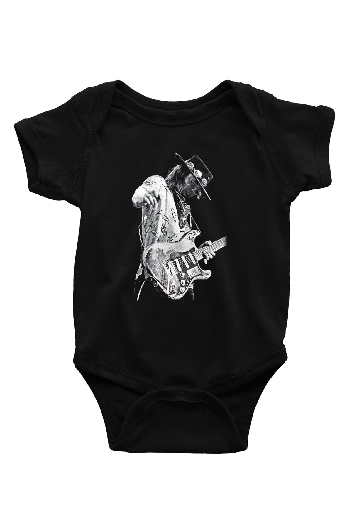 Gitarist Baskılı Siyah Bebek Body - Zıbın