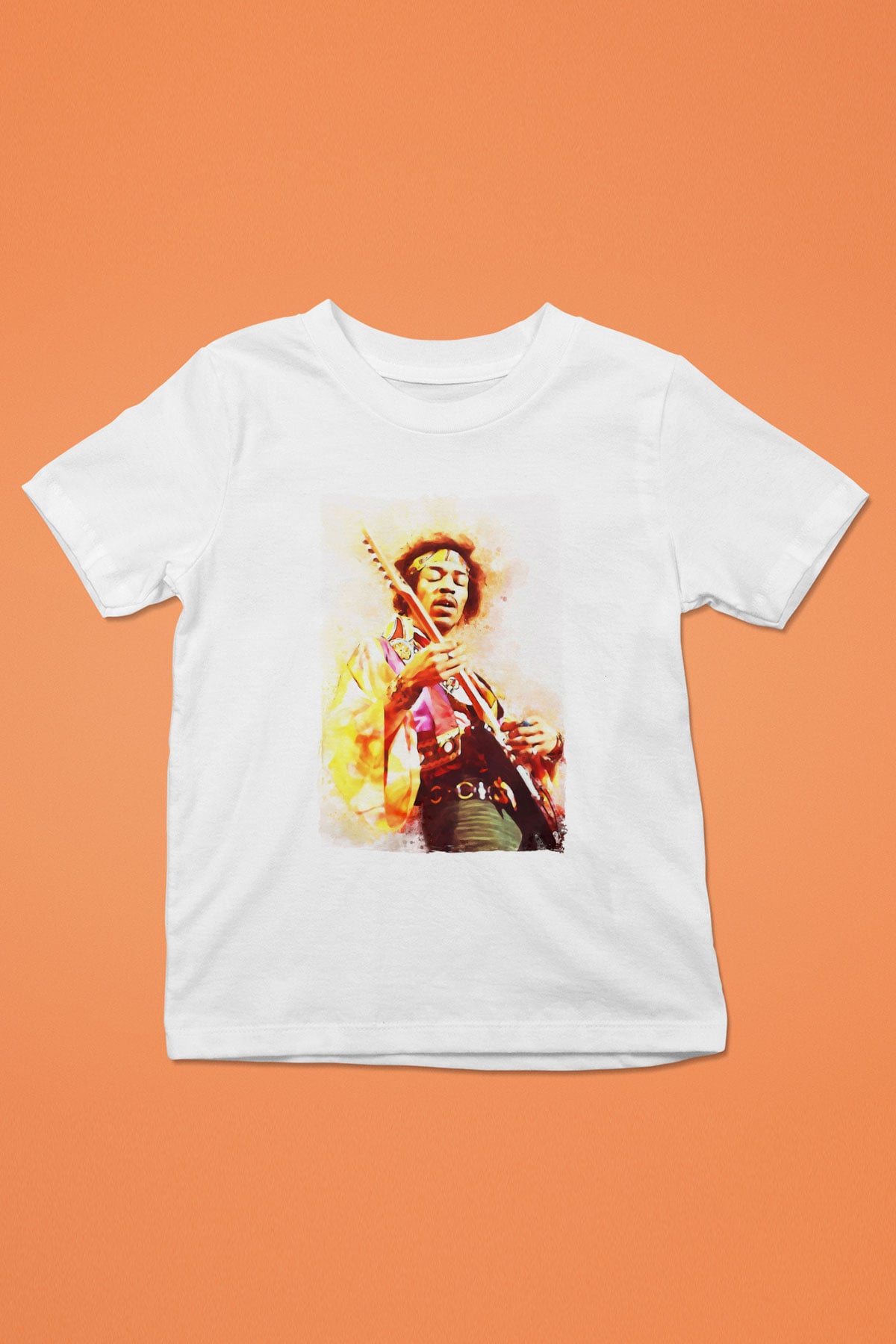 Gitarist Beyaz Unisex Çocuk Tişört