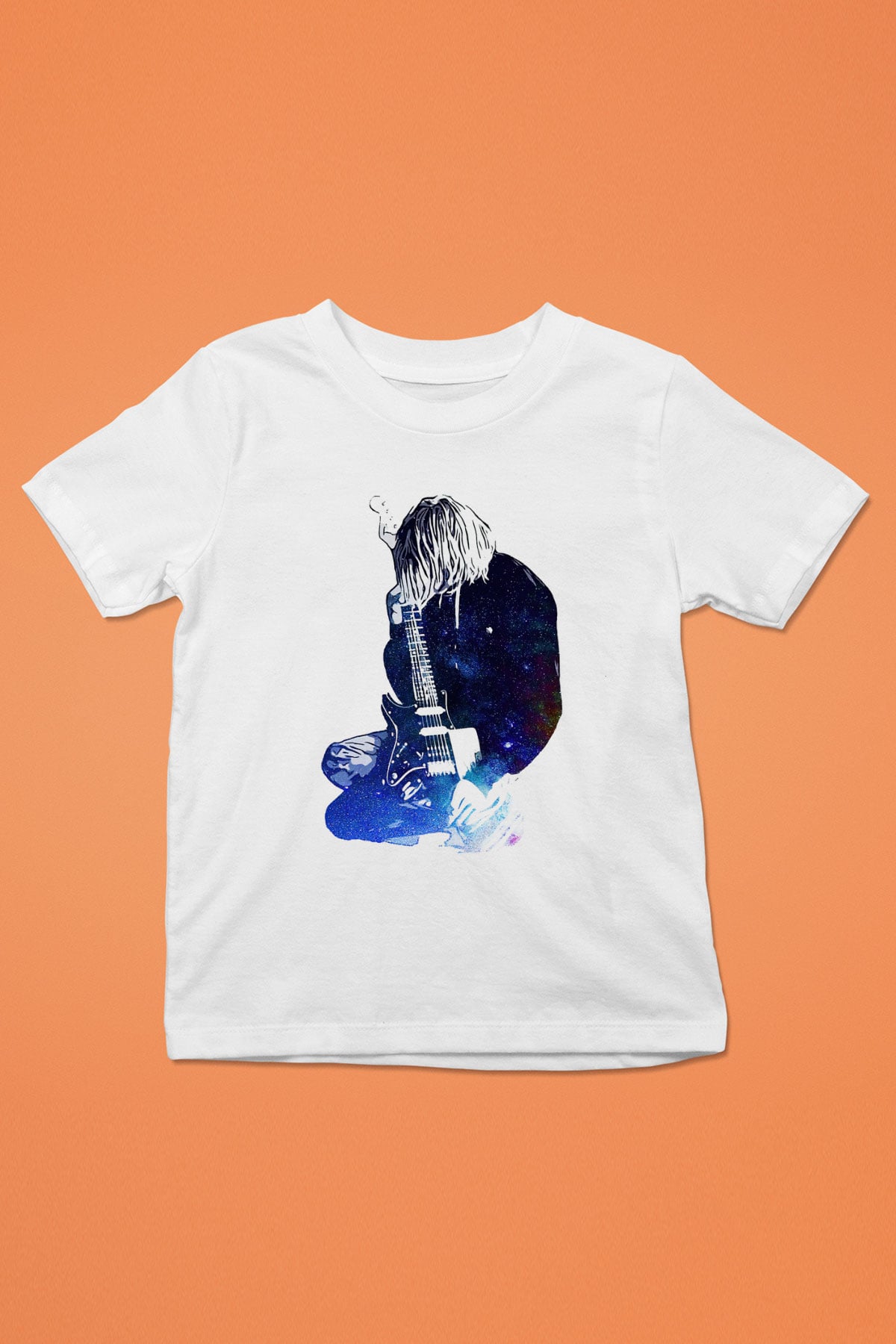 Gitarist Beyaz Unisex Çocuk Tişört