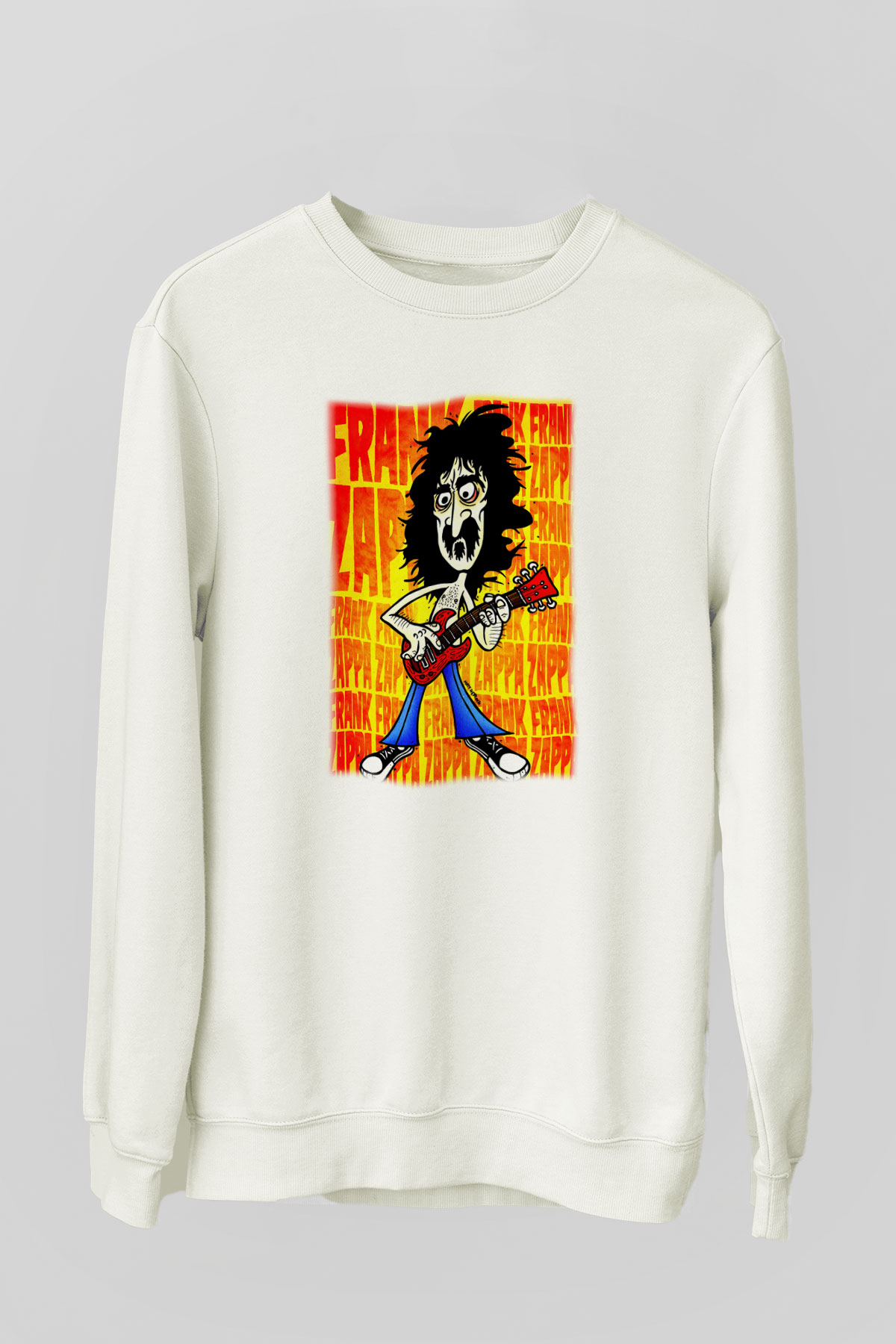 Gitarist Beyaz Unisex Sweatshirt