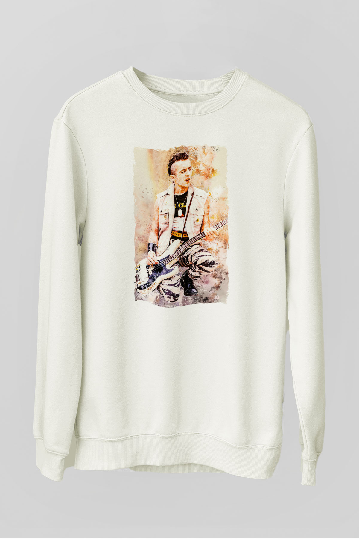Gitarist Beyaz Unisex Sweatshirt