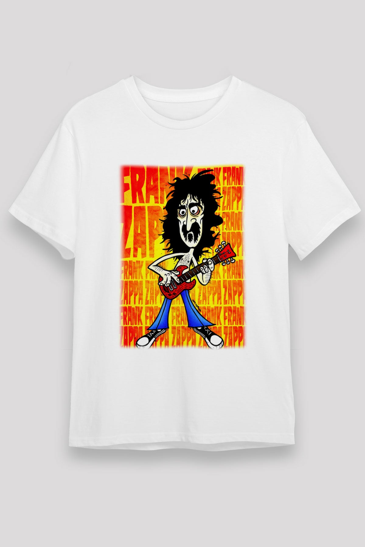 Gitarist Beyaz Unisex Tişört T-Shirt - TişörtFabrikası