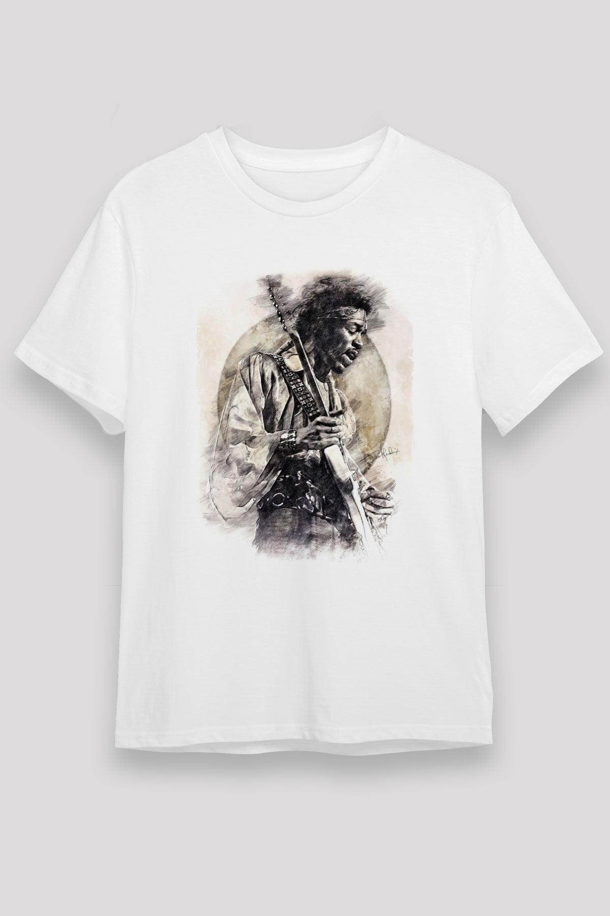 Gitarist Beyaz Unisex Tişört T-Shirt - TişörtFabrikası