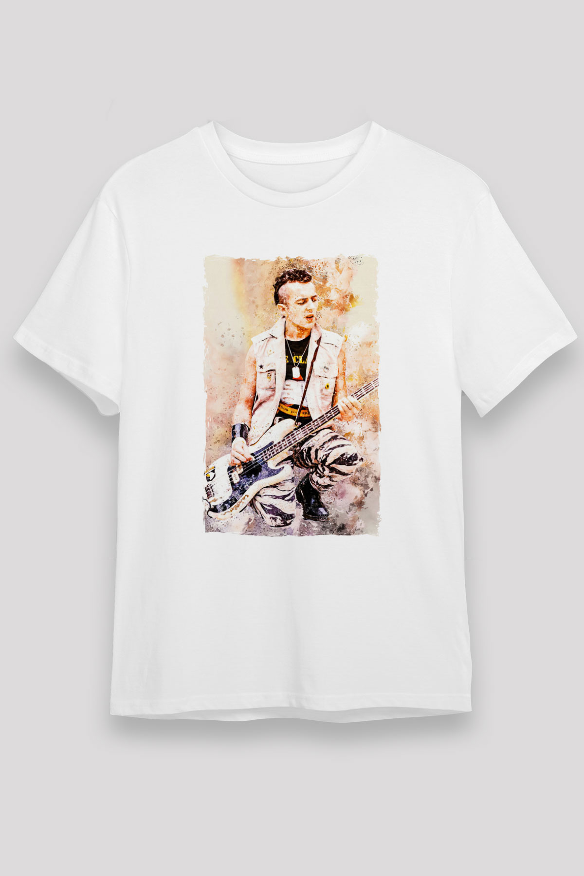 Gitarist Beyaz Unisex Tişört T-Shirt - TişörtFabrikası