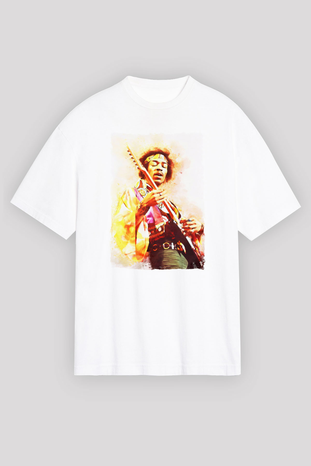 Gitarist Beyaz Unisex Tişört T-Shirt - TişörtFabrikası