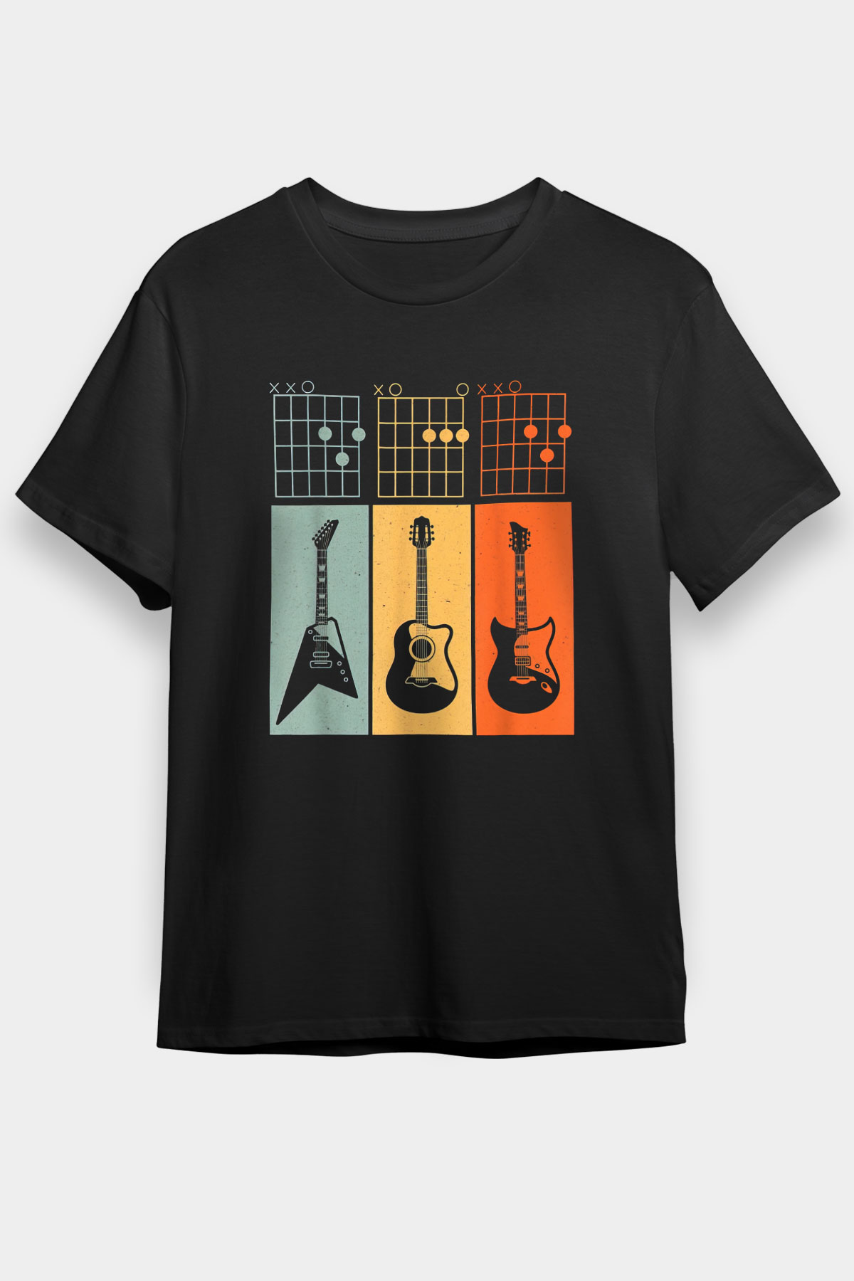 Gitarist Siyah Unisex Tişört T-Shirt - TişörtFabrikası