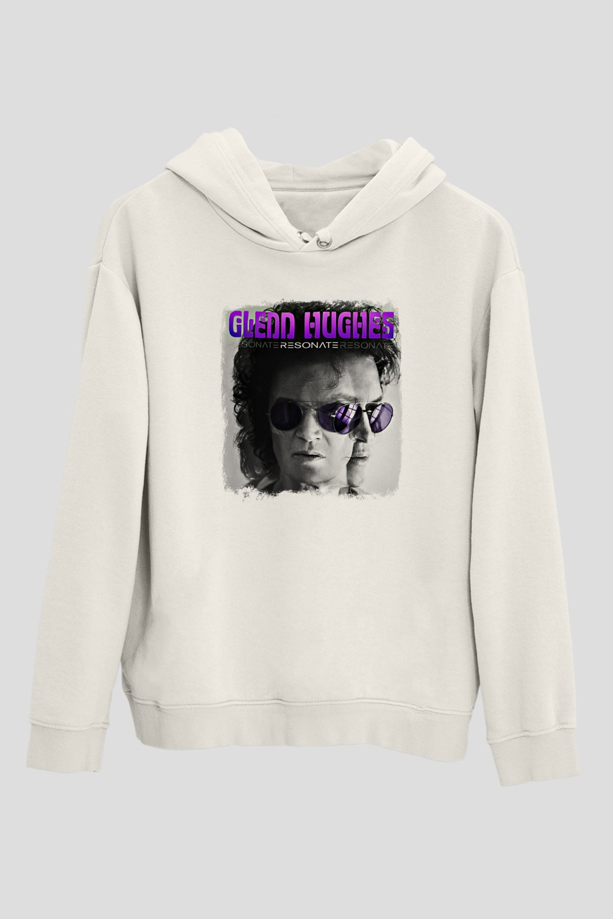 Glenn Hughes Baskılı Unisex Beyaz Hoodie