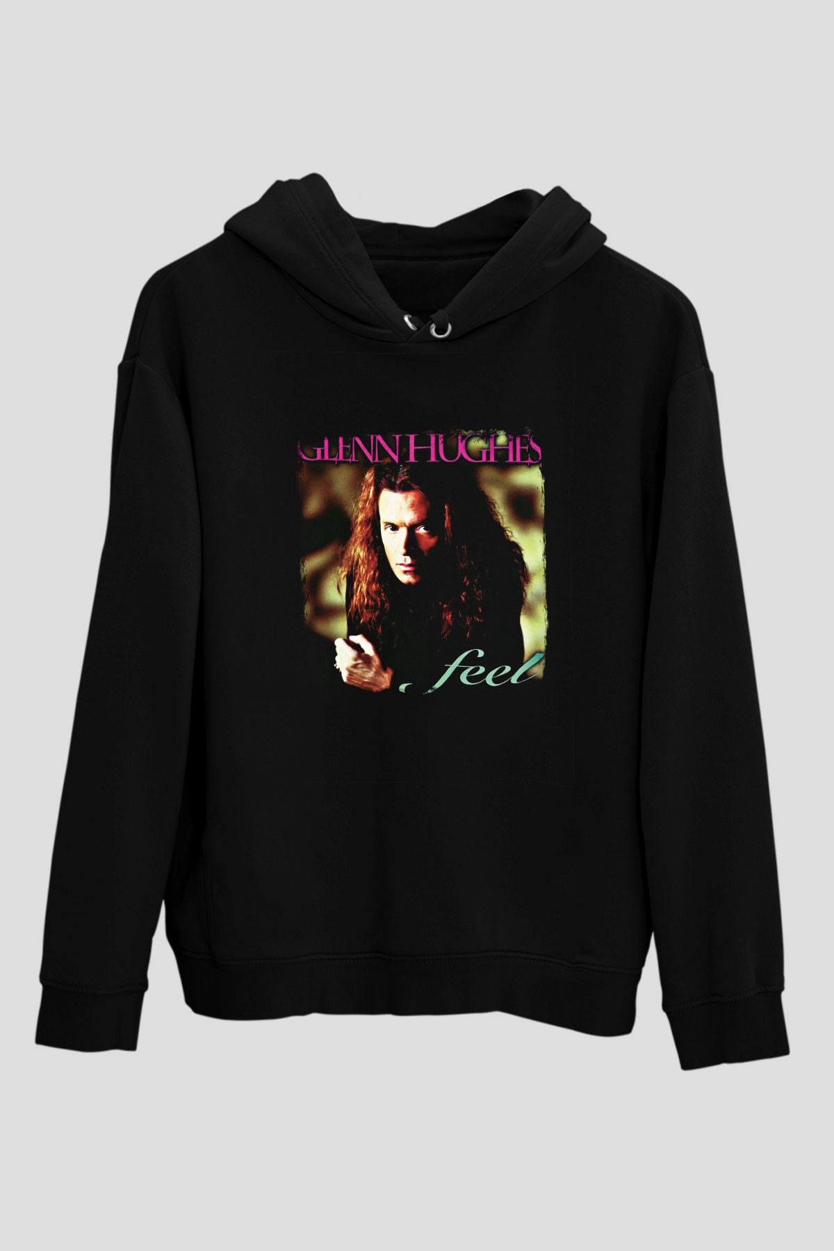 Glenn Hughes Baskılı Unisex Siyah Hoodie