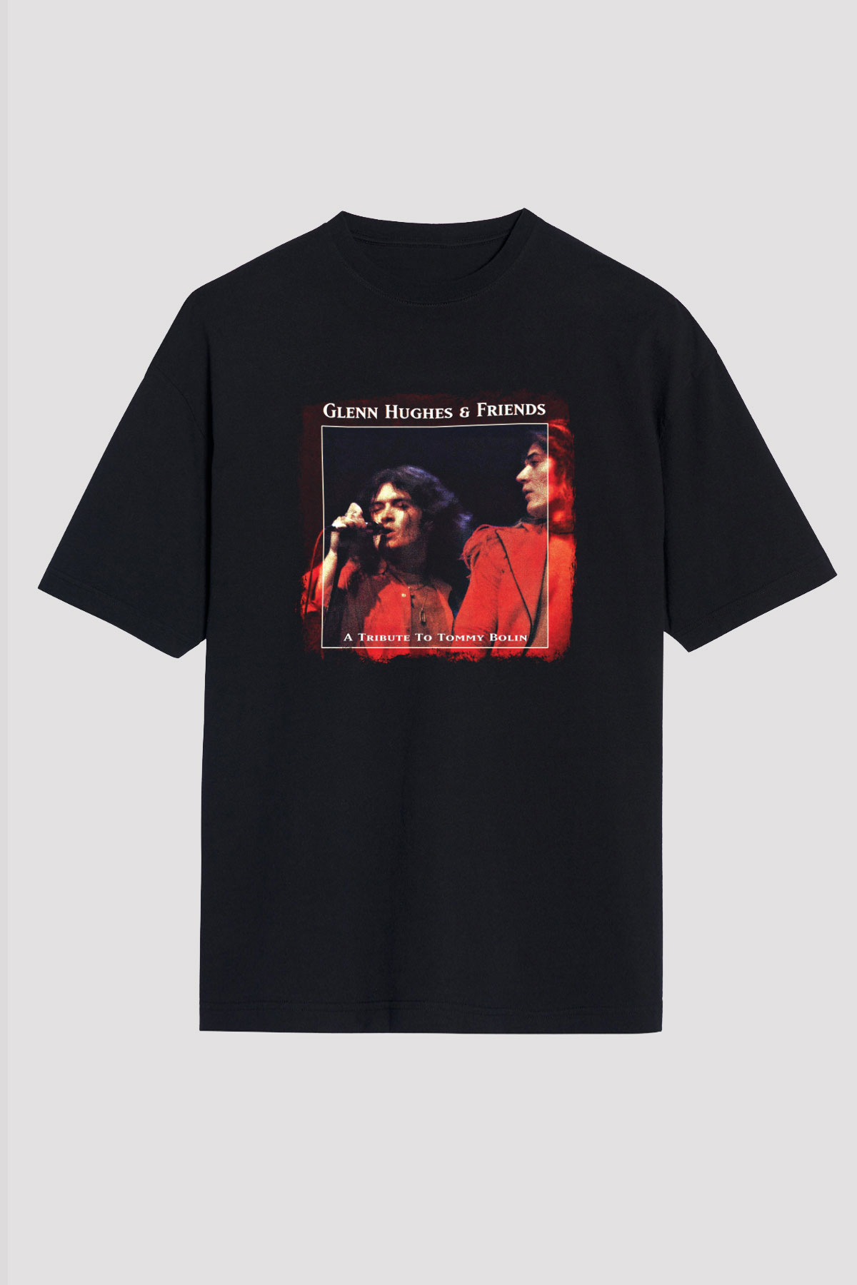Glenn Hughes Baskılı Unisex Siyah Oversize Tişört