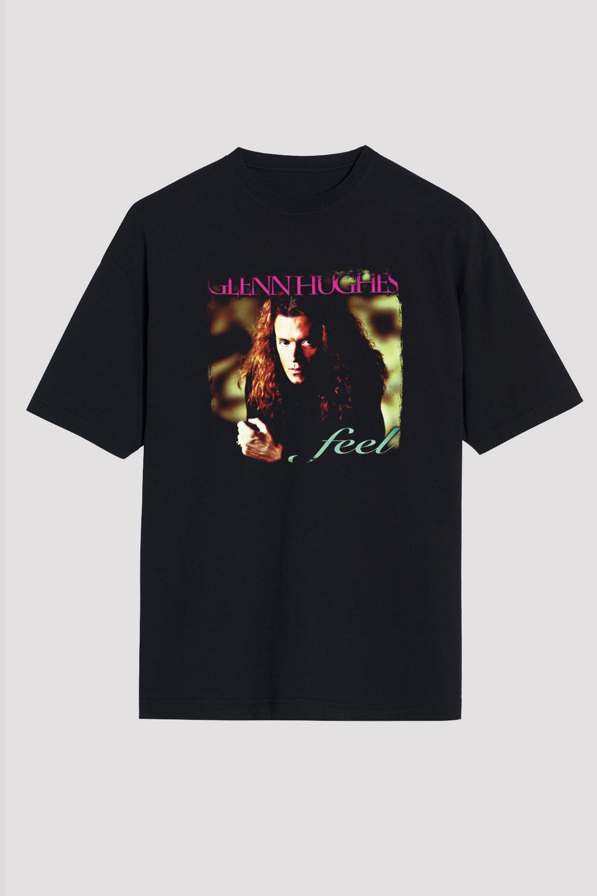 Glenn Hughes Baskılı Unisex Siyah Oversize Tişört
