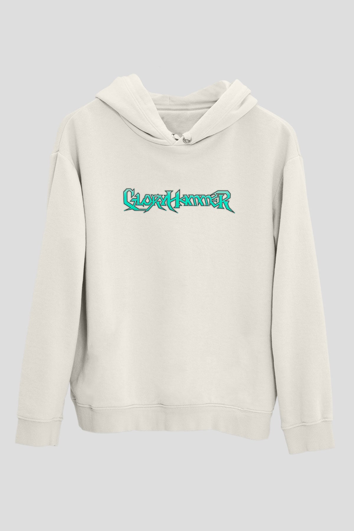Gloryhammer Baskılı Beyaz Unisex Kapüşonlu Sweatshirt