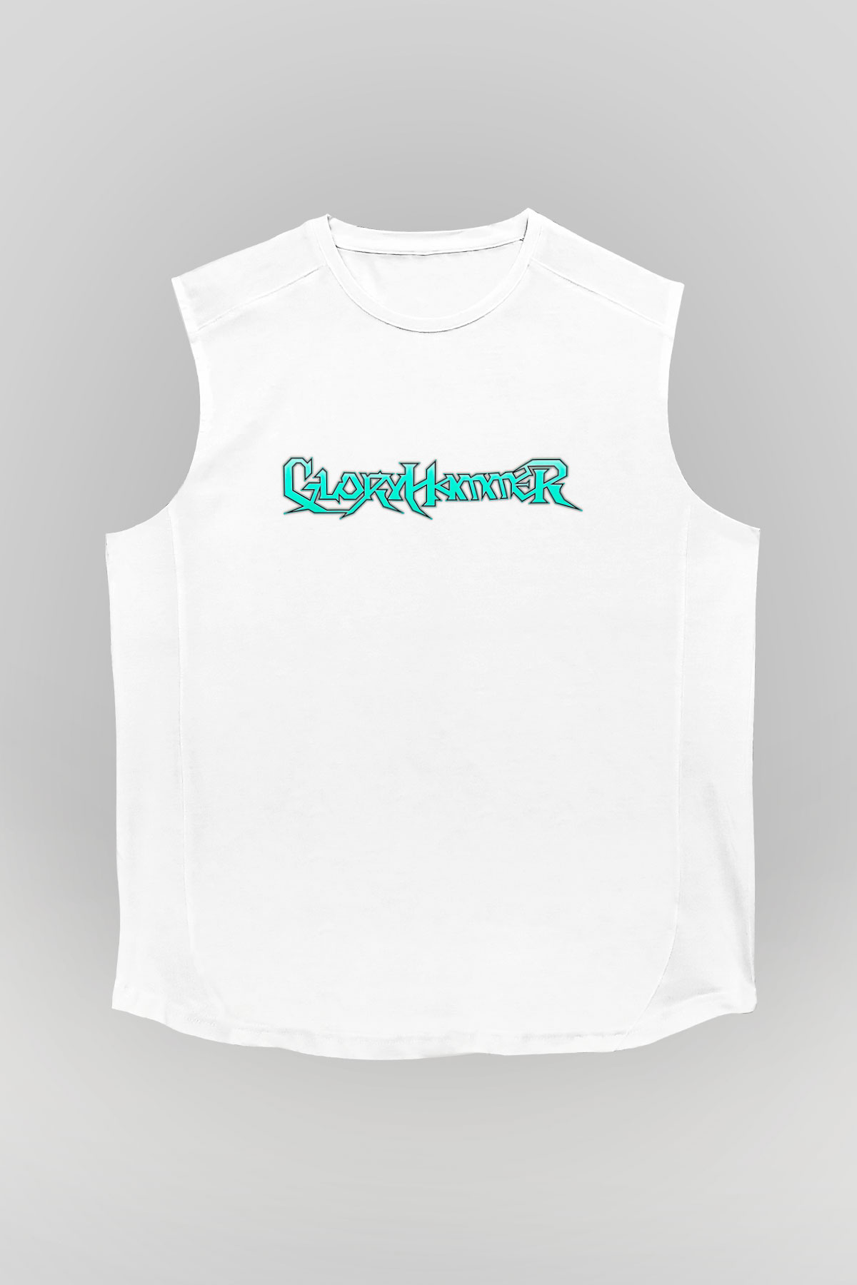 Gloryhammer Baskılı Beyaz Unisex Kolsuz Tişört - Tshirt