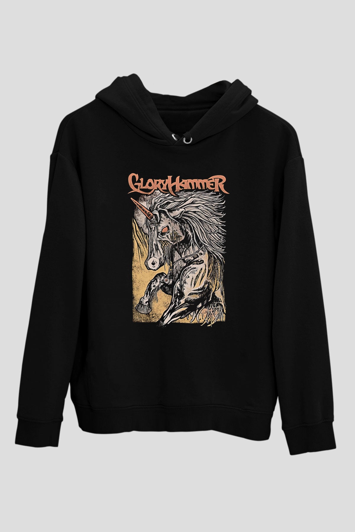 Gloryhammer Baskılı Unisex Siyah Kapüşonlu Sweatshirt