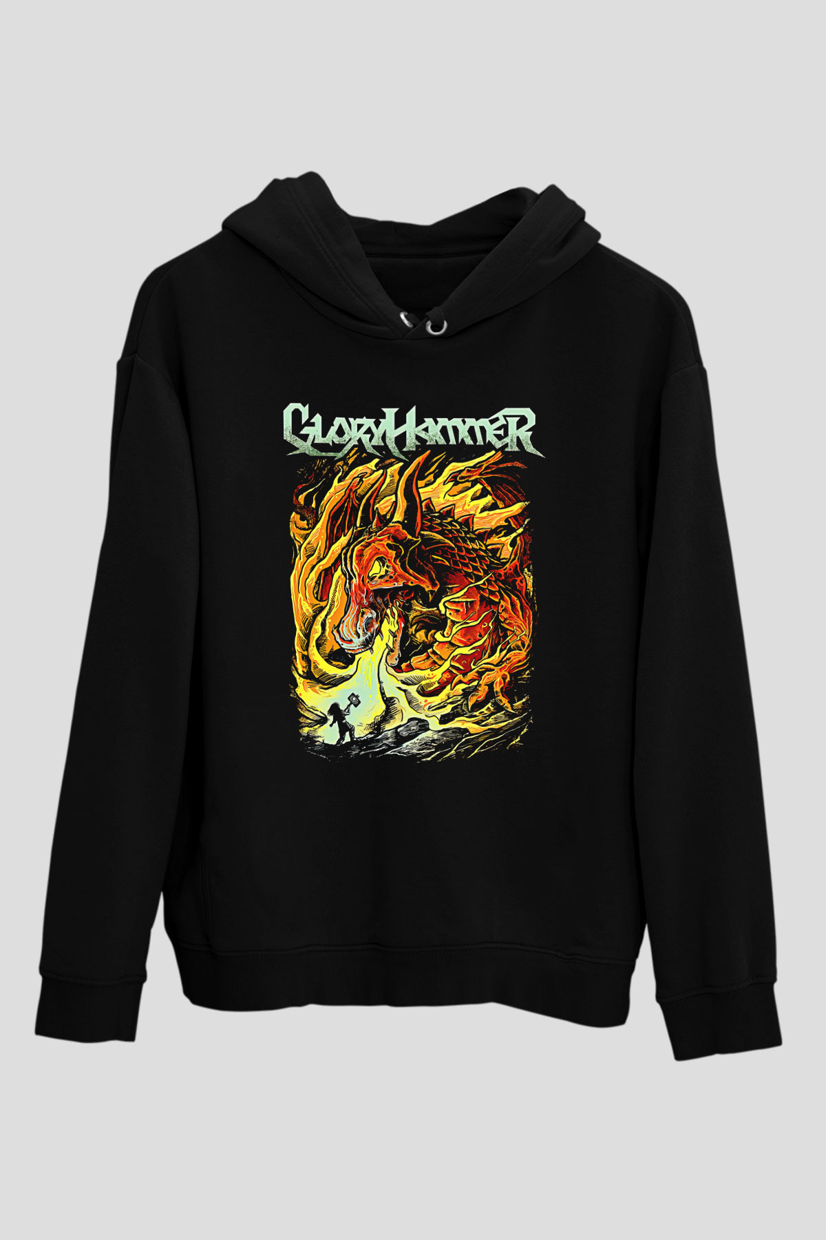 Gloryhammer Baskılı Unisex Siyah Kapüşonlu Sweatshirt