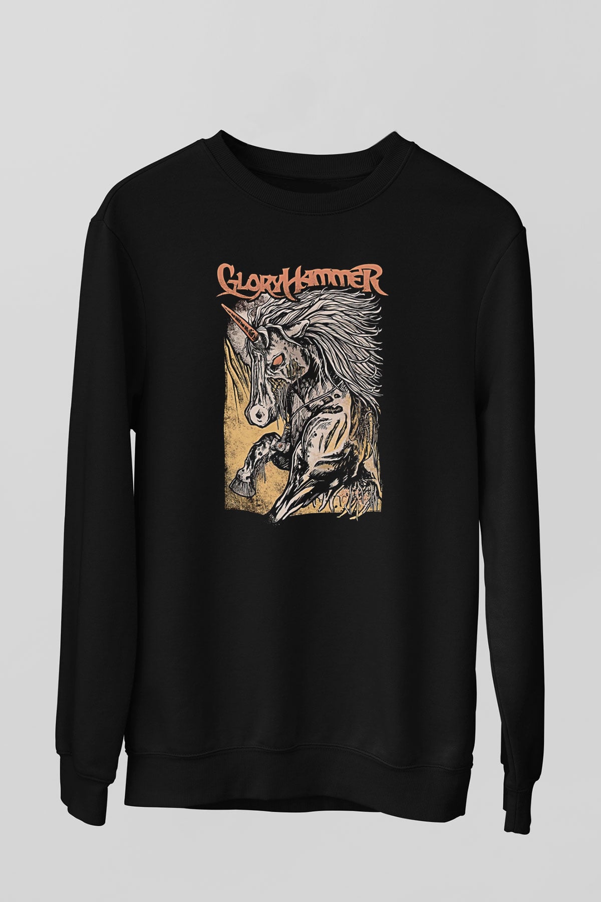 Gloryhammer Baskılı Unisex Siyah Sweatshirt