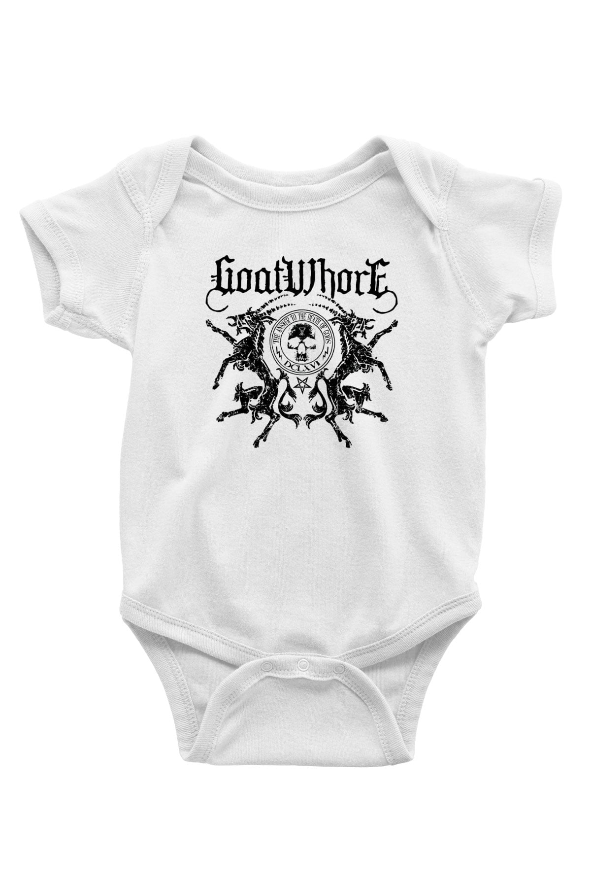 Goatwhore Baskılı Beyaz Unisex Bebek Body - Zıbın