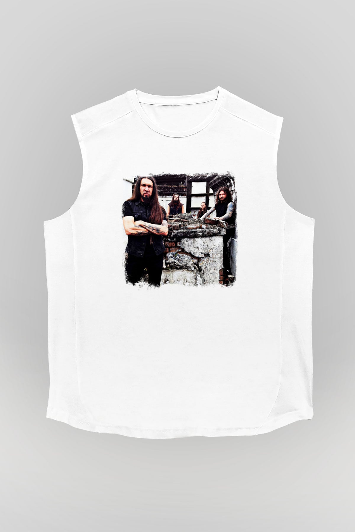 Goatwhore Baskılı Unisex Beyaz Kolsuz Tişört