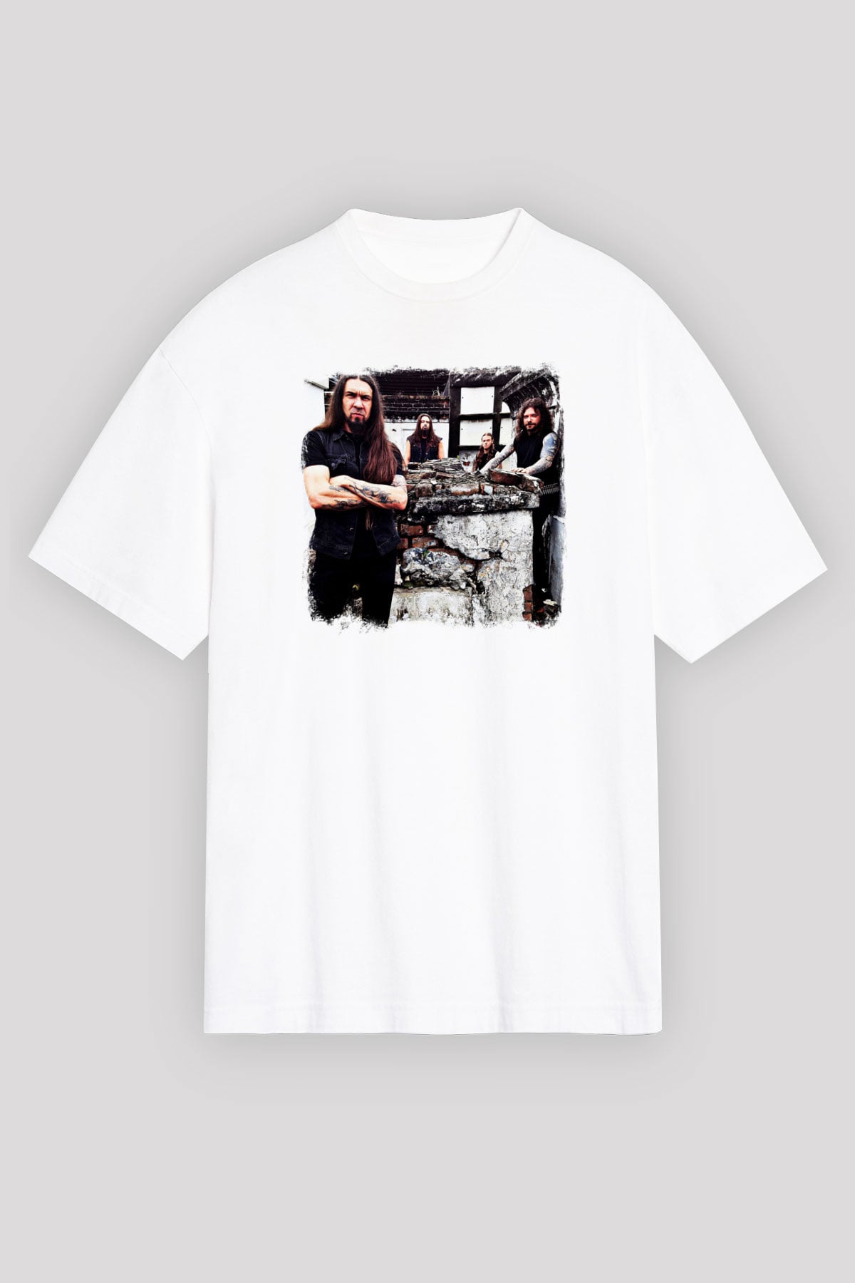 Goatwhore Baskılı Unisex Beyaz Oversize Tişört