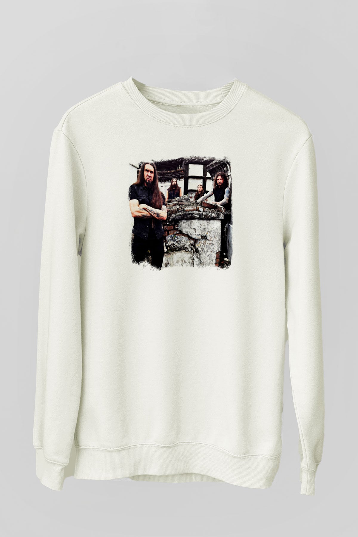Goatwhore Baskılı Unisex Beyaz Sweatshirt