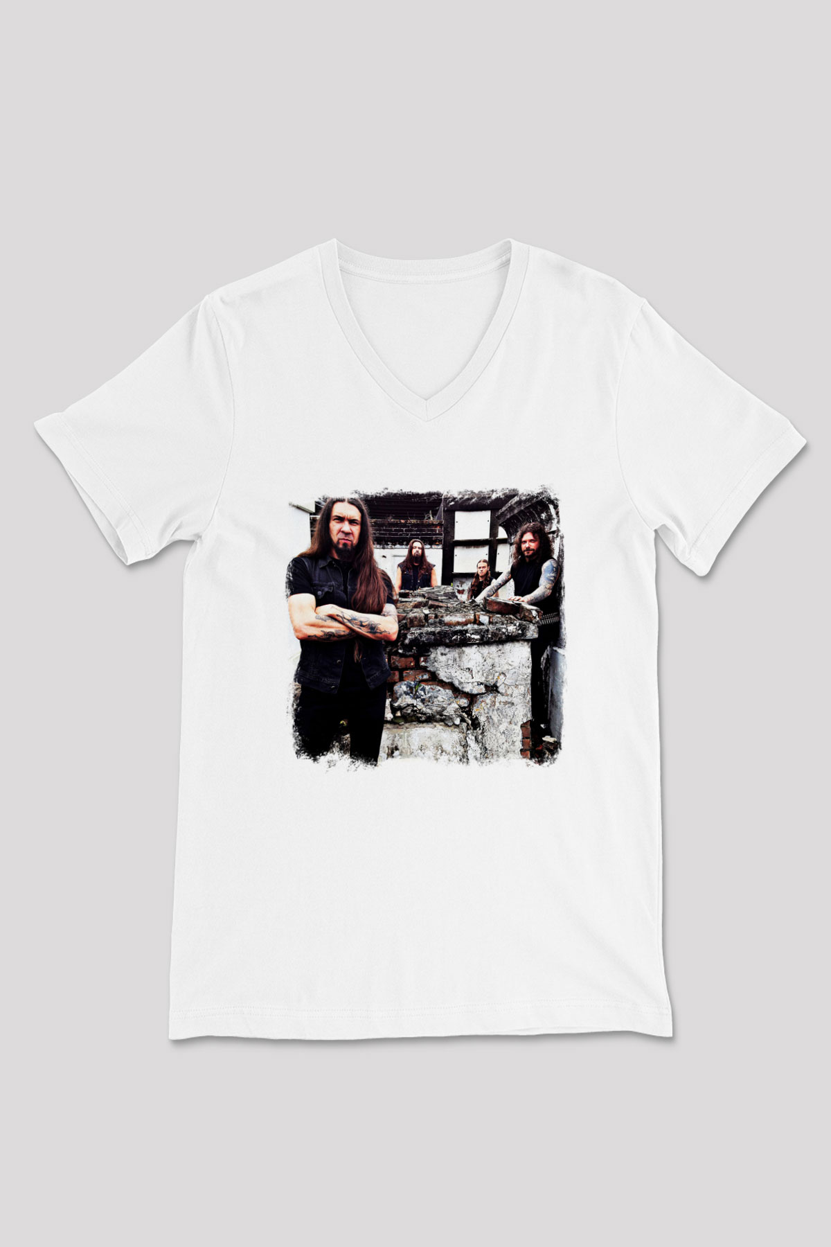 Goatwhore Baskılı Unisex Beyaz V Yaka Tişört