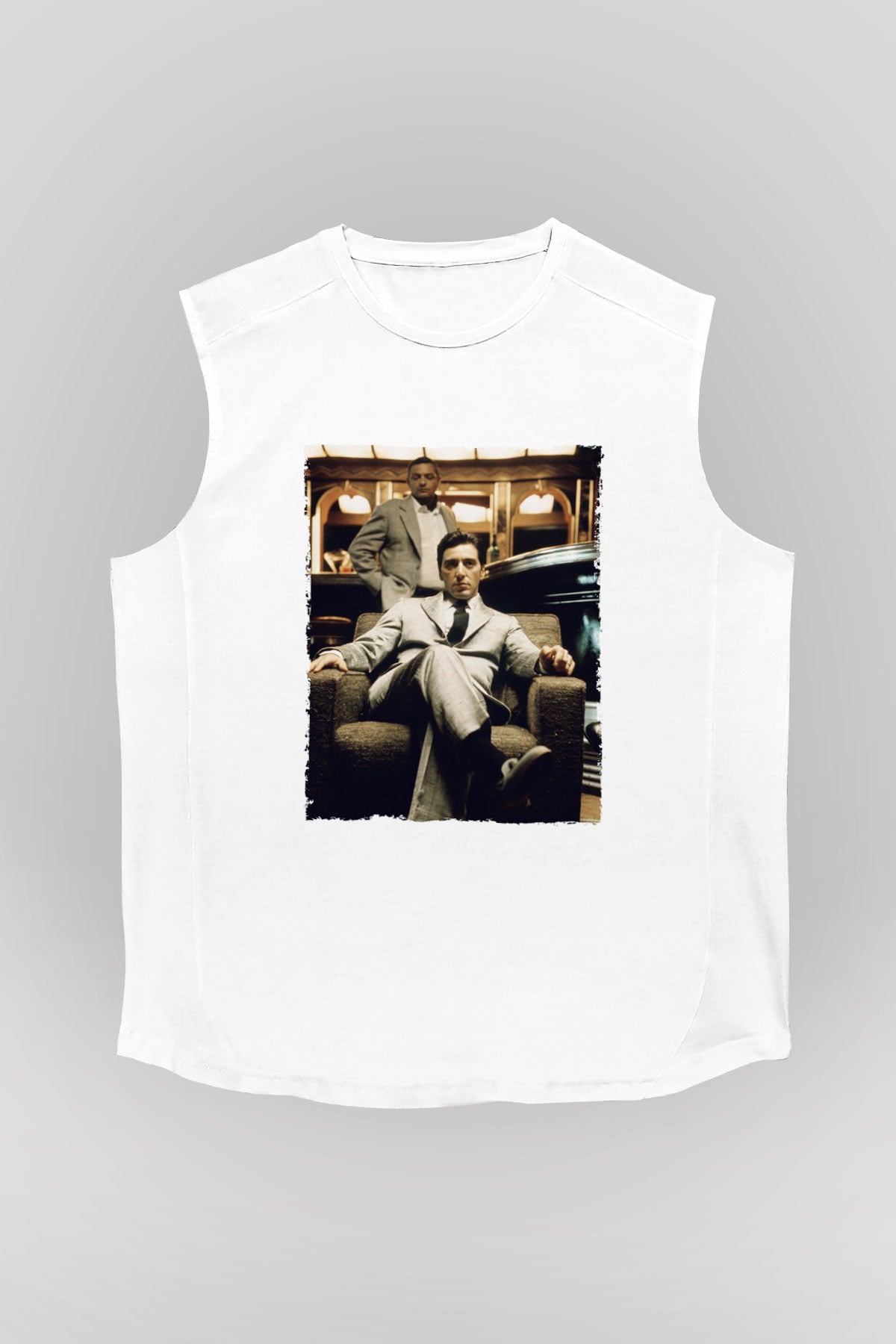 Godfather Beyaz Unisex Kolsuz Tişört