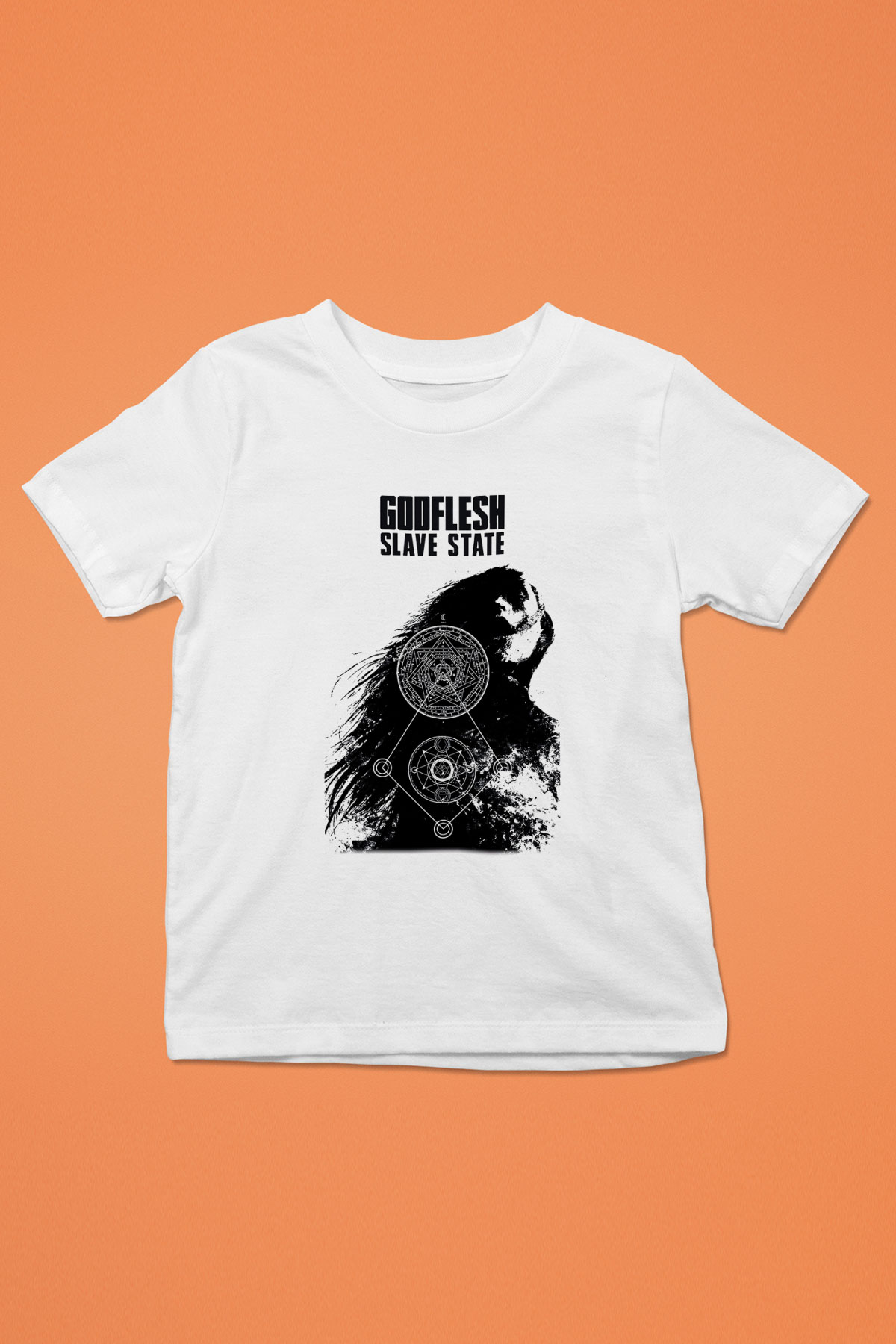 Godflesh Baskılı Beyaz Unisex Çocuk Tişört