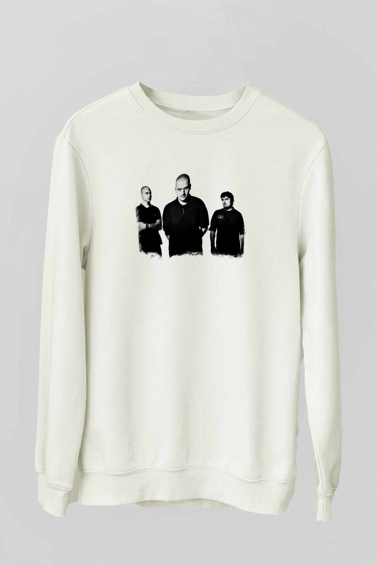 Godflesh Baskılı Unisex Beyaz Sweatshirt