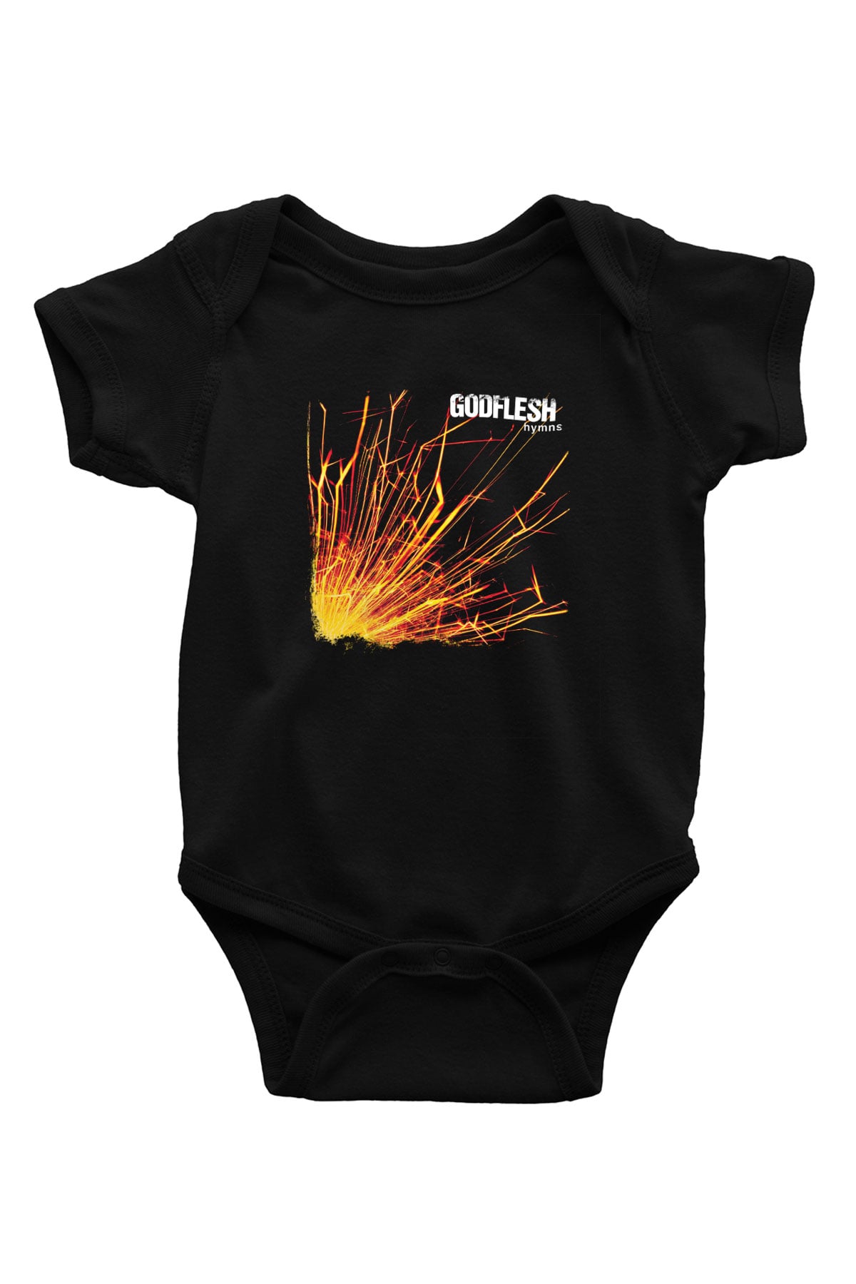 Godflesh Baskılı Unisex Siyah Bebek Body - Zıbın