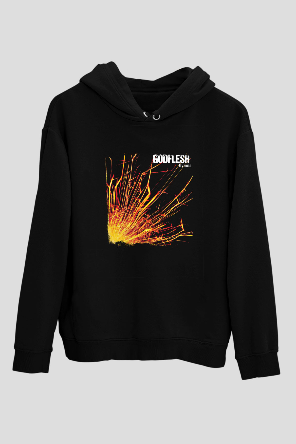 Godflesh Baskılı Unisex Siyah Hoodie