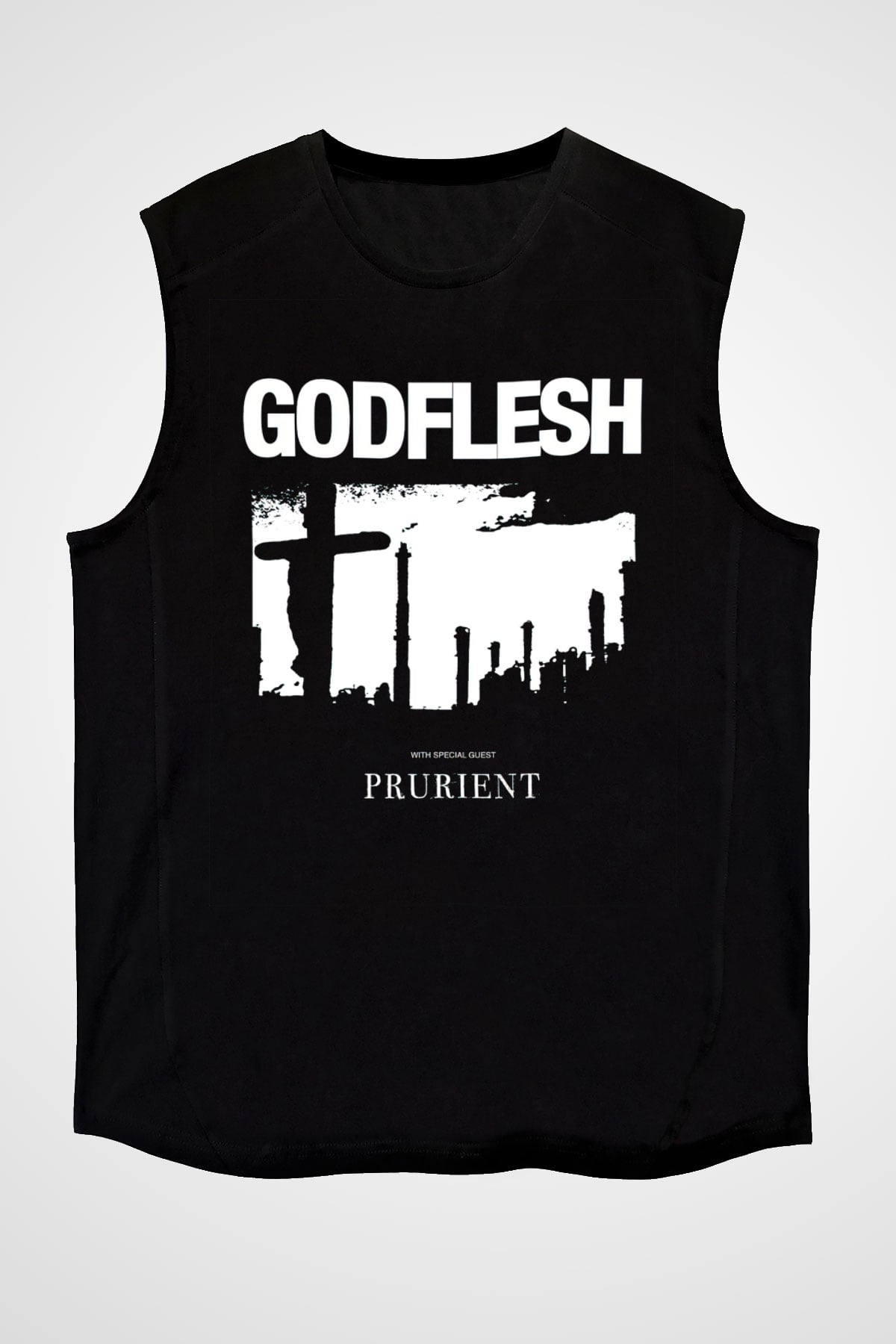 Godflesh Siyah Unisex Kolsuz Tişört