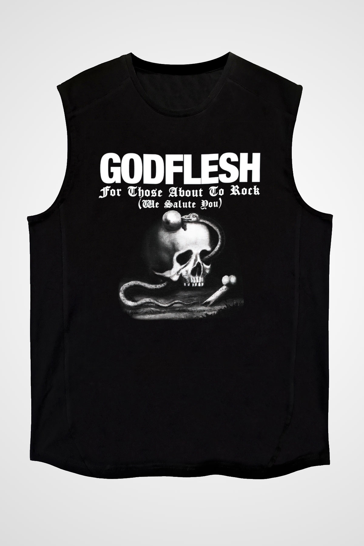 Godflesh Siyah Unisex Kolsuz Tişört